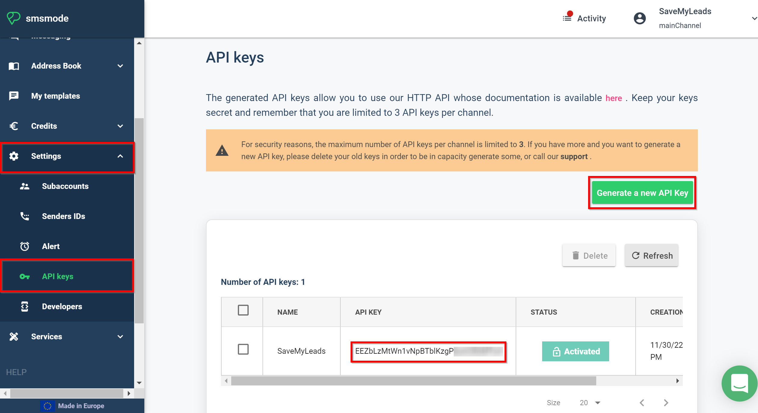 How to Connect Webhooks with Smsmode | Data Destination account connection How to Connect Webhooks with Smsmode | Data Destination account connection