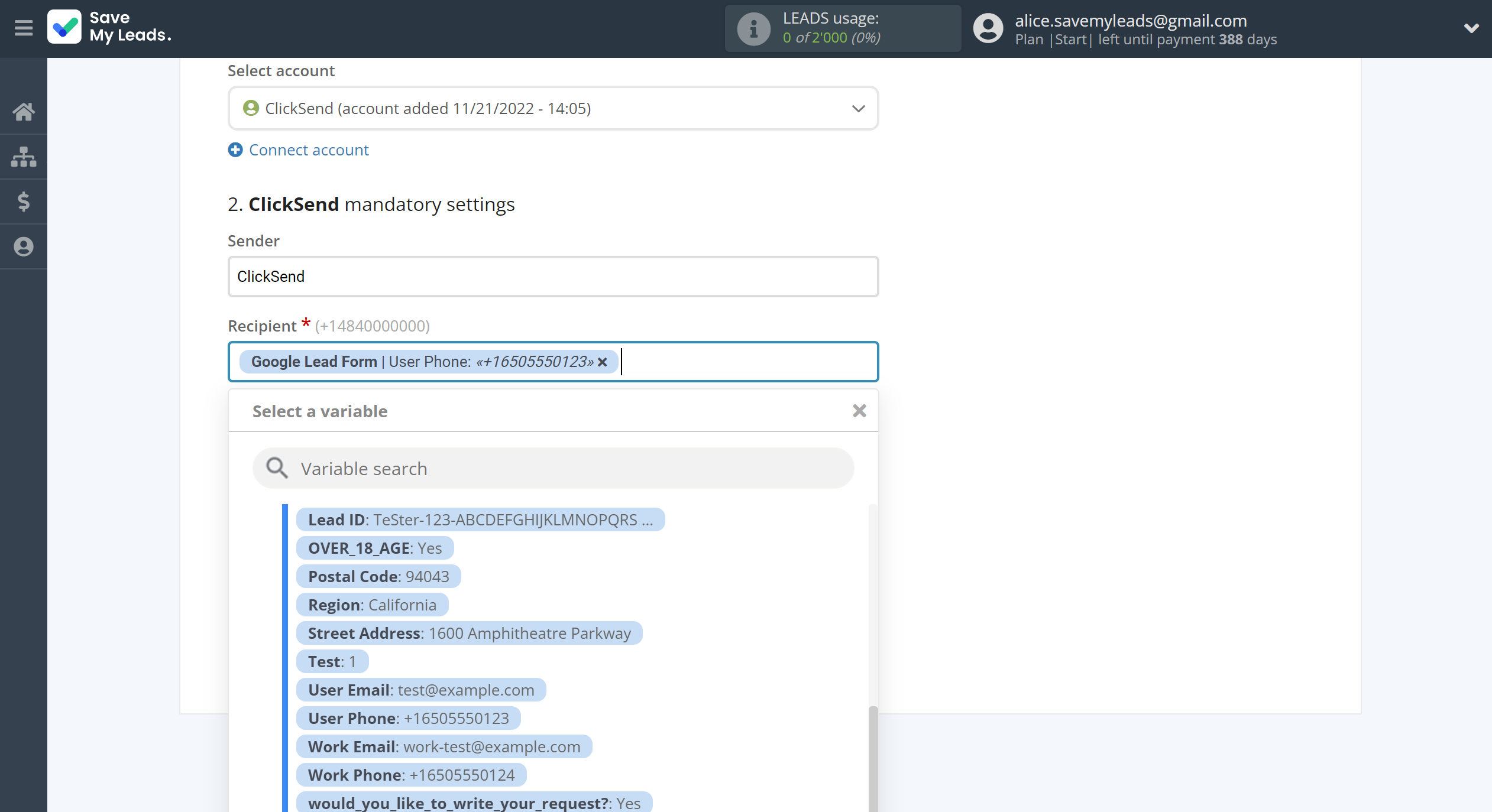 How to Connect Google Lead Form with ClickSend Send SMS | Assigning fields How to Connect Google Lead Form with ClickSend Send SMS | Assigning fields