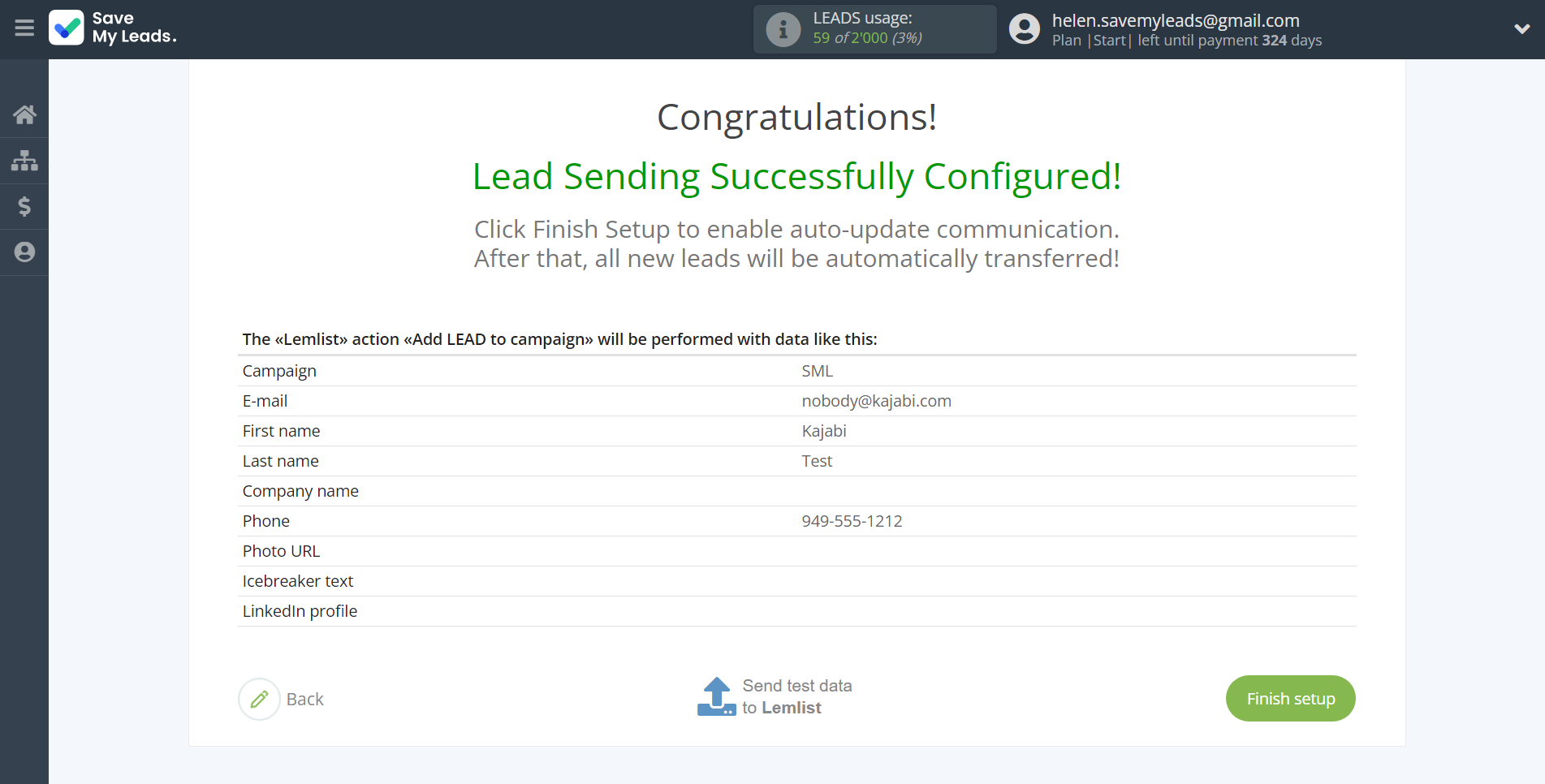 How to Connect Webhooks with Lemlist | Test data How to Connect Webhooks with Lemlist | Test data