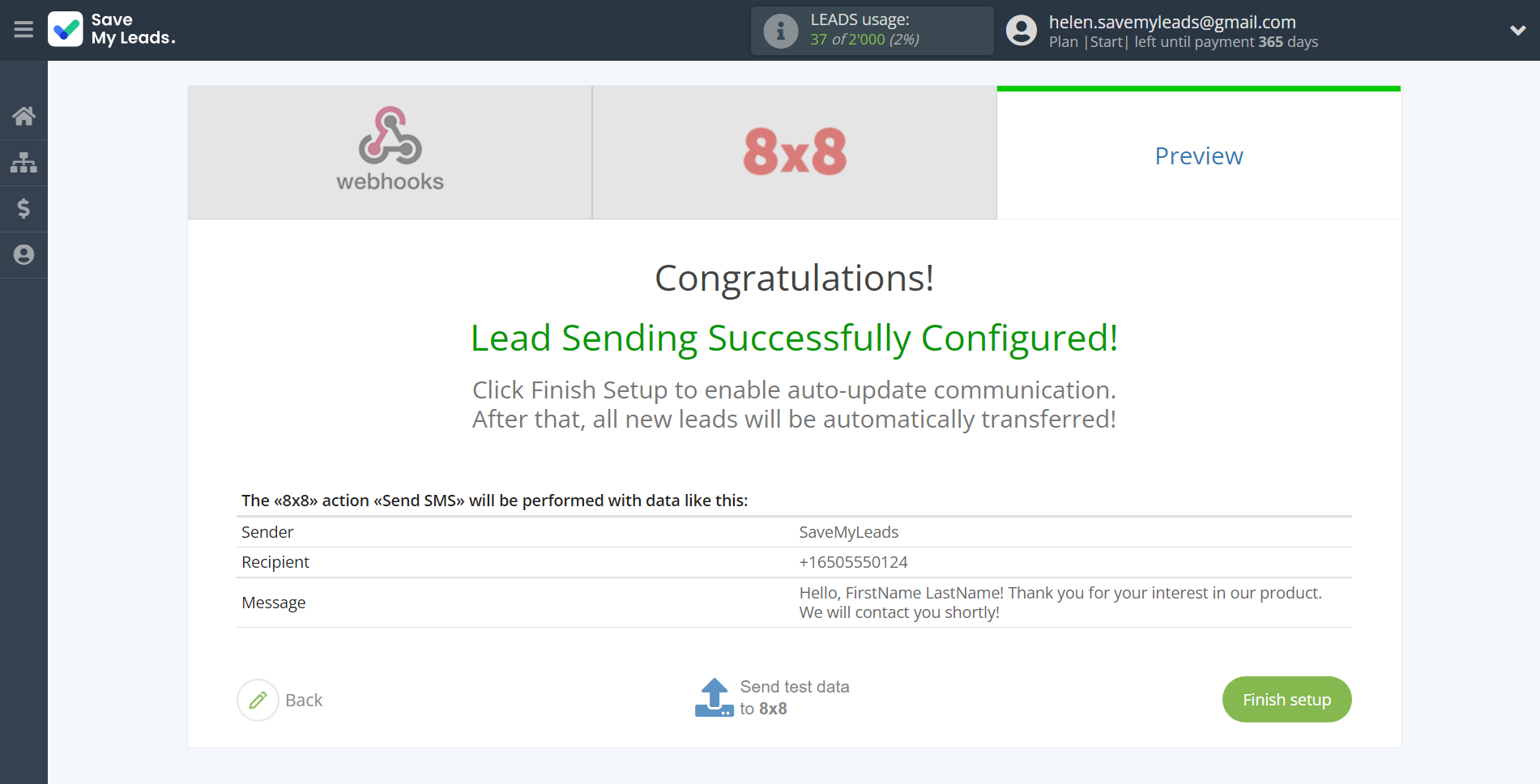 How to Connect Webhooks with 8x8 | Test data How to Connect Webhooks with 8x8 | Test data