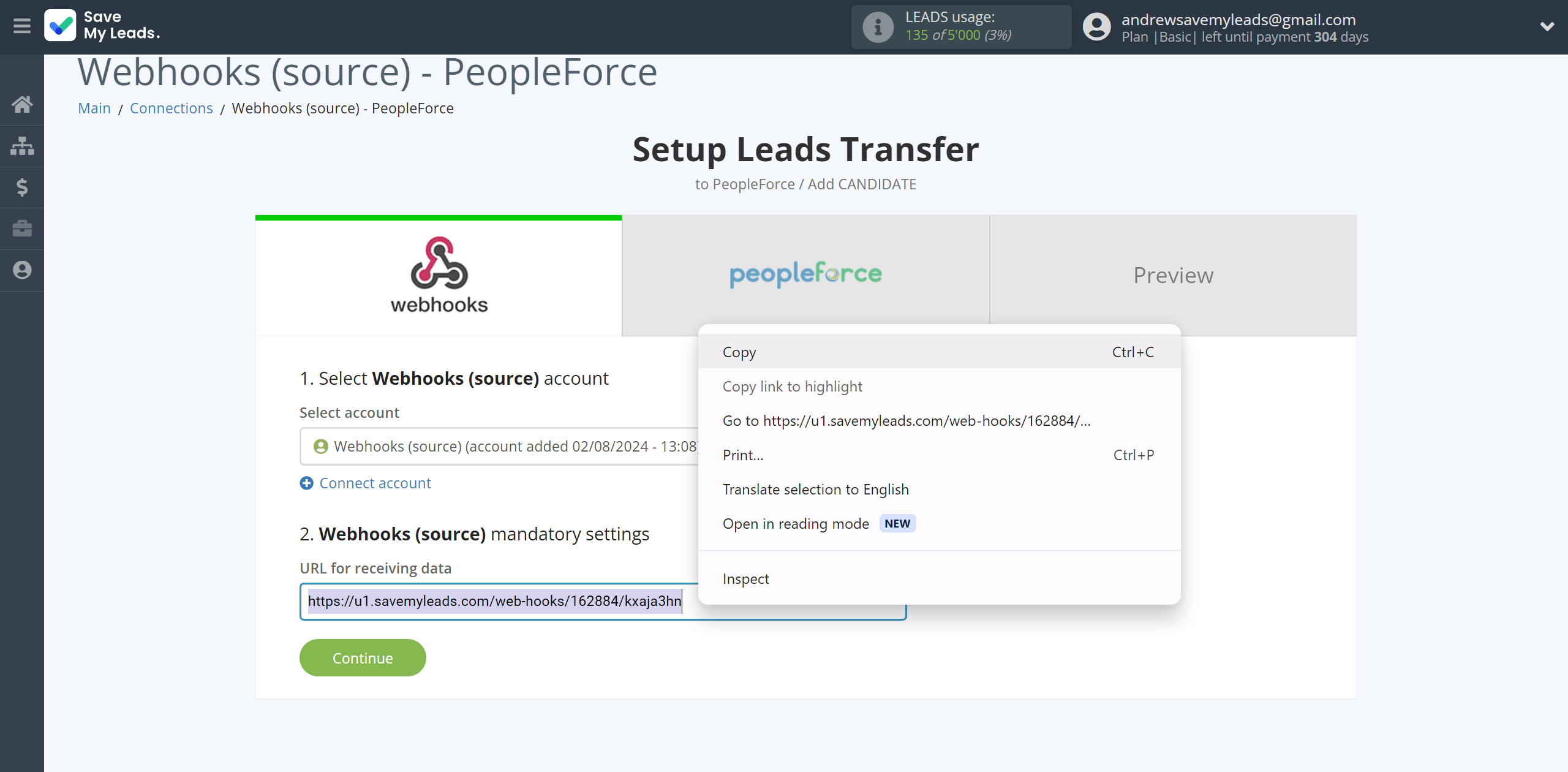 How to Connect Webhooks with PeopleForce Add Candidate | Data Source account connection How to Connect Webhooks with PeopleForce Add Candidate | Data Source account connection