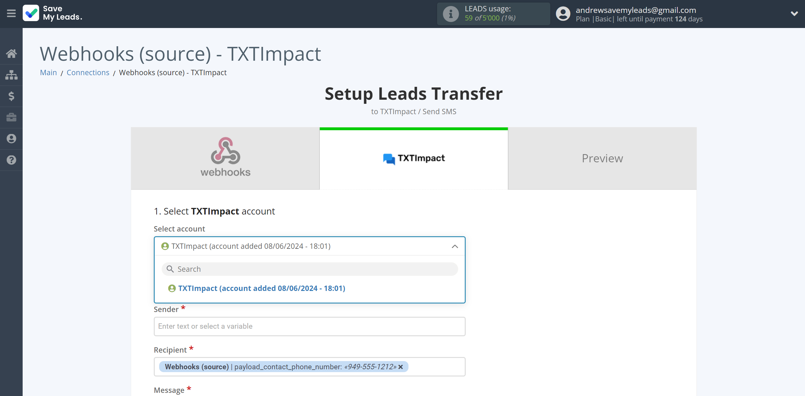 How to Connect Webhooks with TXTImpact | Data Destination account selection How to Connect Webhooks with TXTImpact | Data Destination account selection