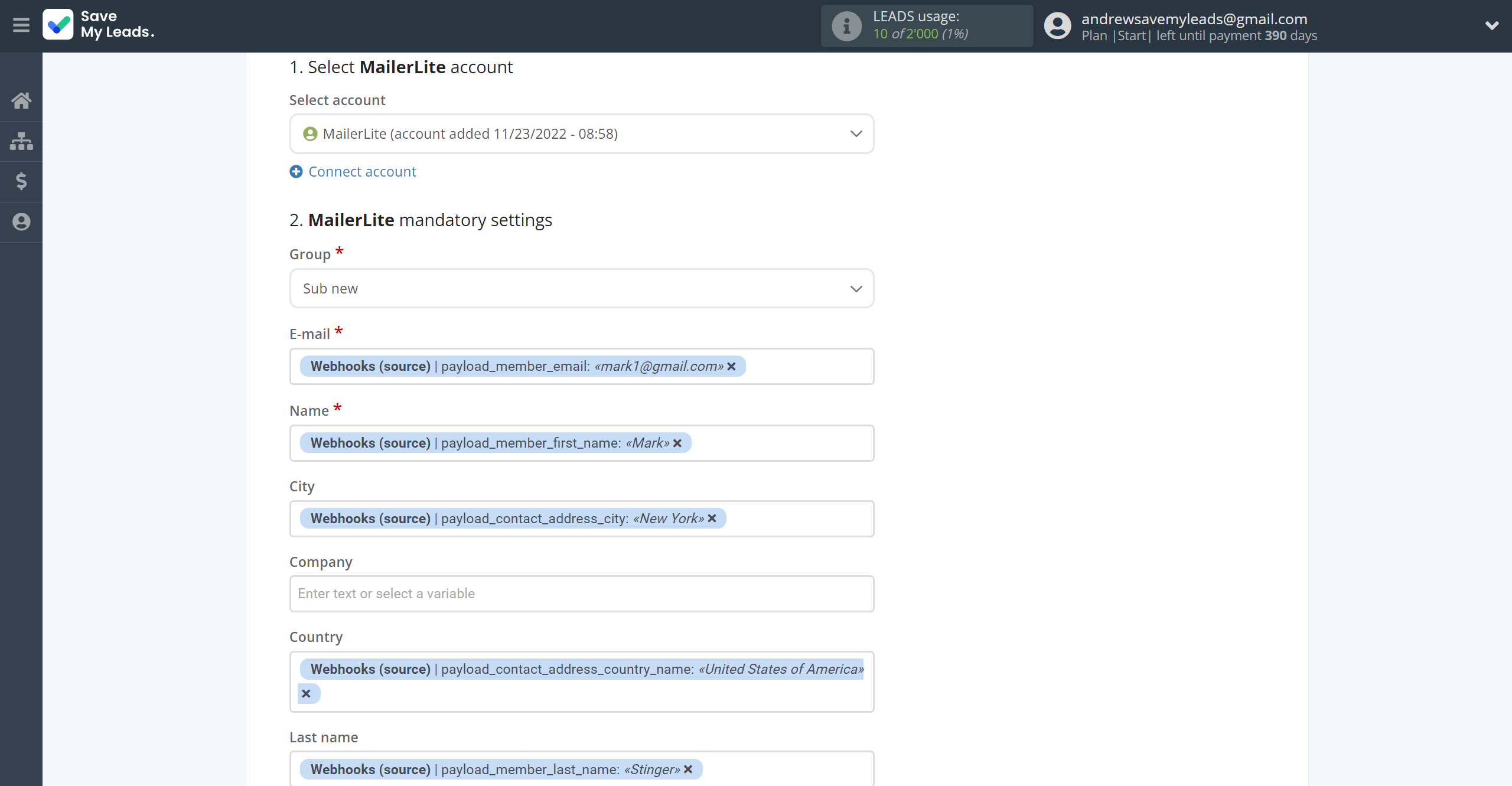 How to Connect Webhooks with MailerLite | Assigning fields How to Connect Webhooks with MailerLite | Assigning fields