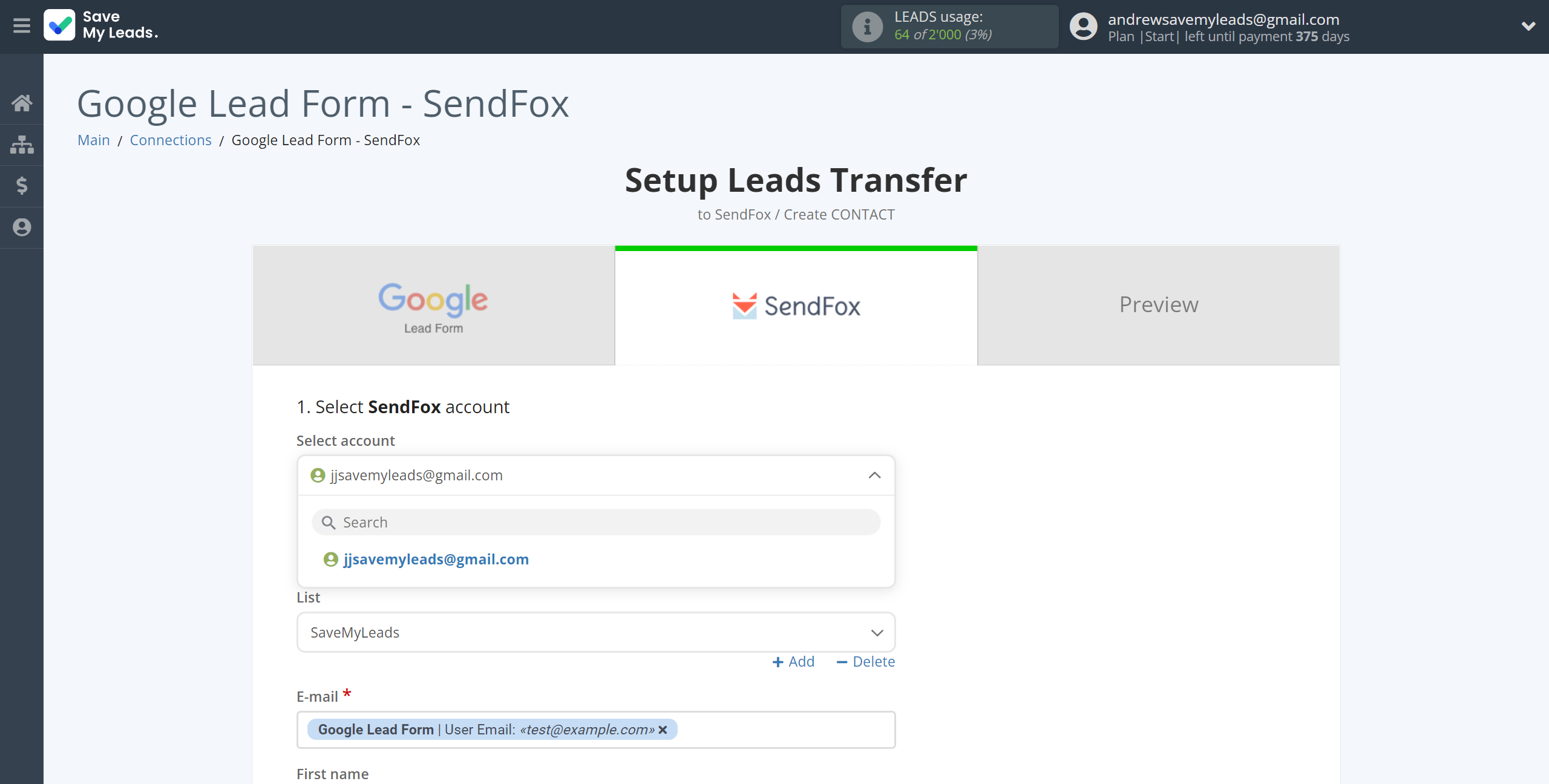 How to Connect Google Lead Form with SendFox | Data Destination account selection How to Connect Google Lead Form with SendFox | Data Destination account selection