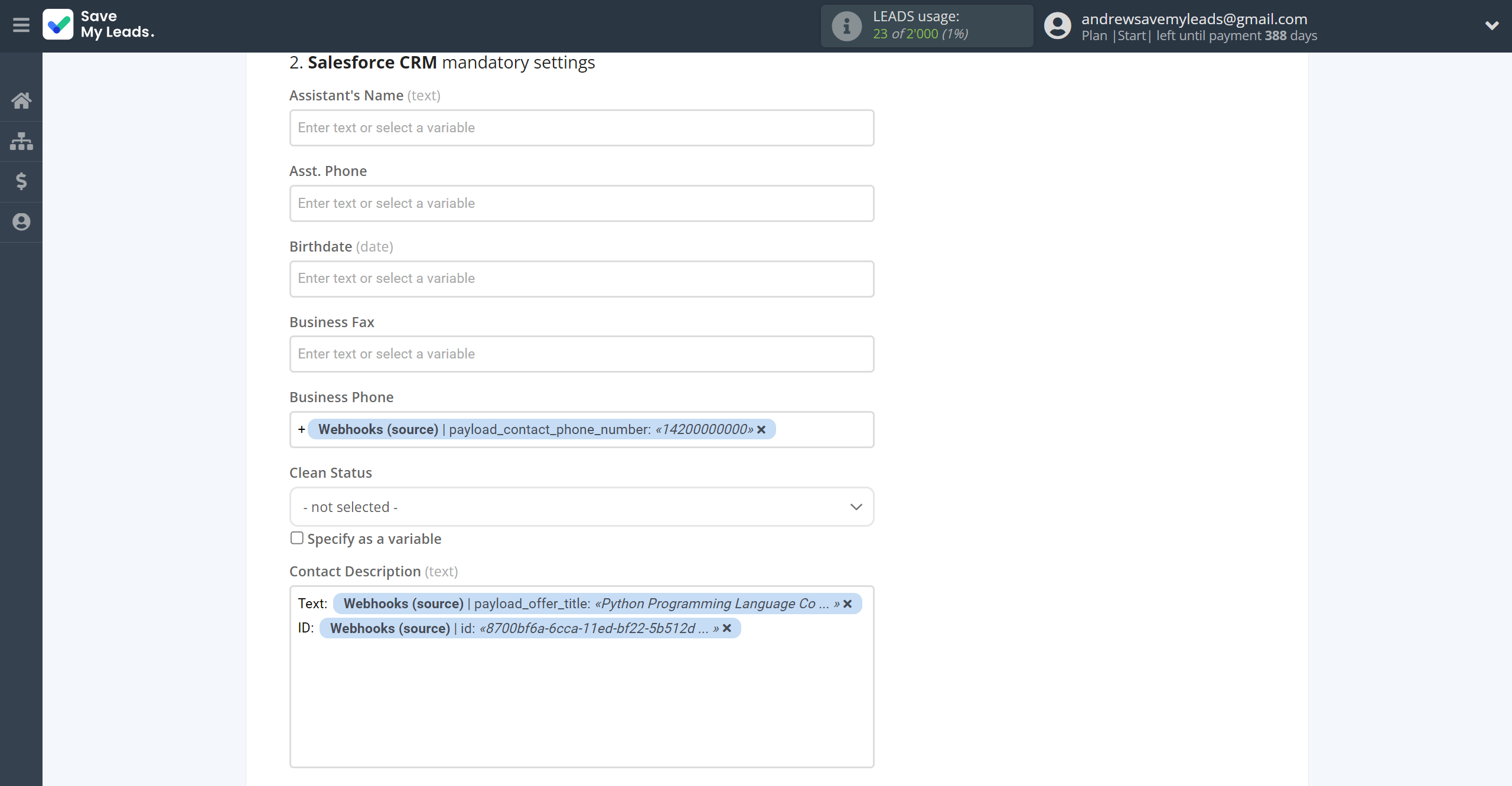 How to Connect Webhooks with Salesforce CRM Create Contacts | Assigning fields How to Connect Webhooks with Salesforce CRM Create Contacts | Assigning fields