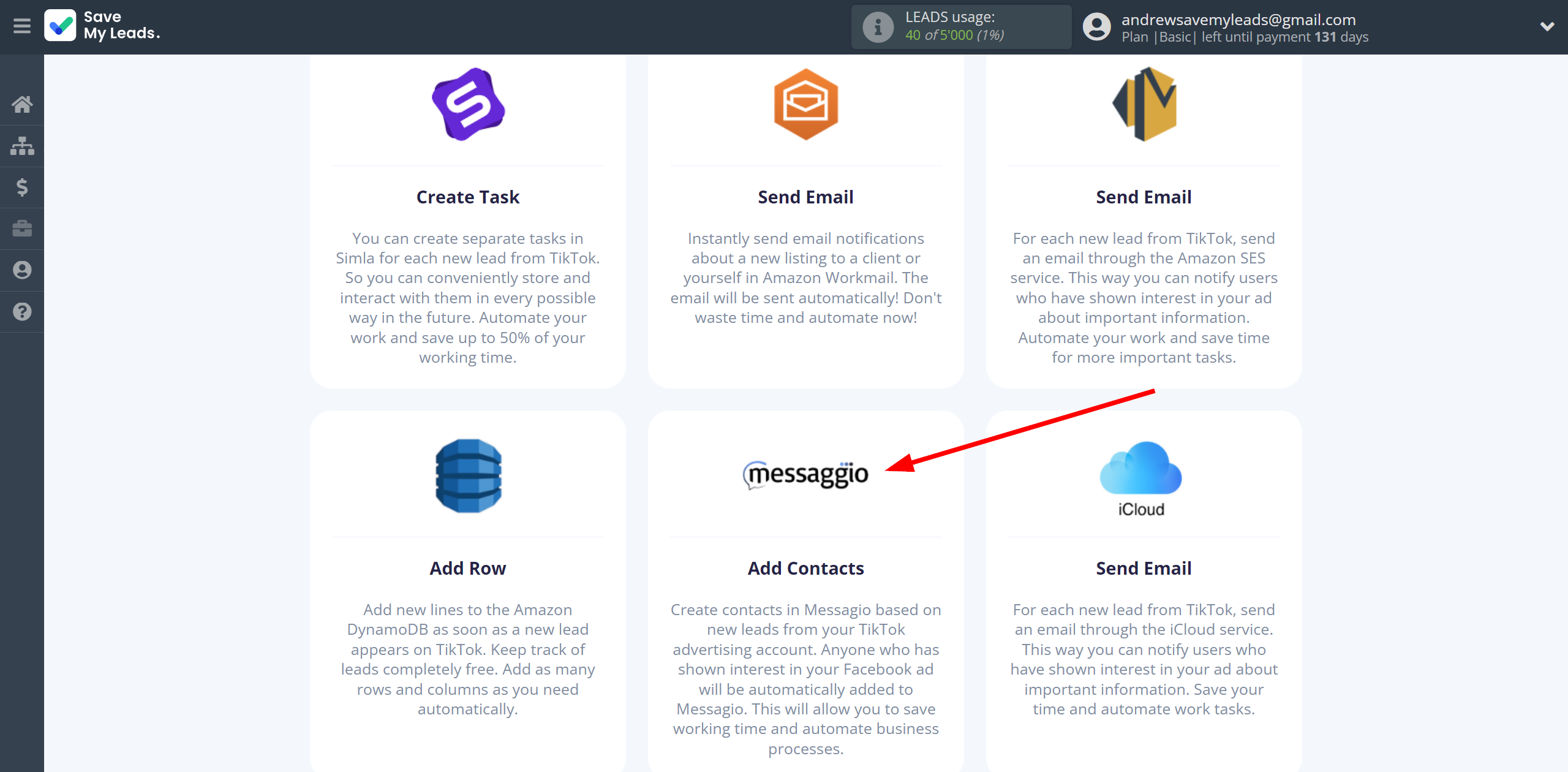 How to Connect TikTok with Messaggio | Data Destination system selection How to Connect TikTok with Messaggio | Data Destination system selection