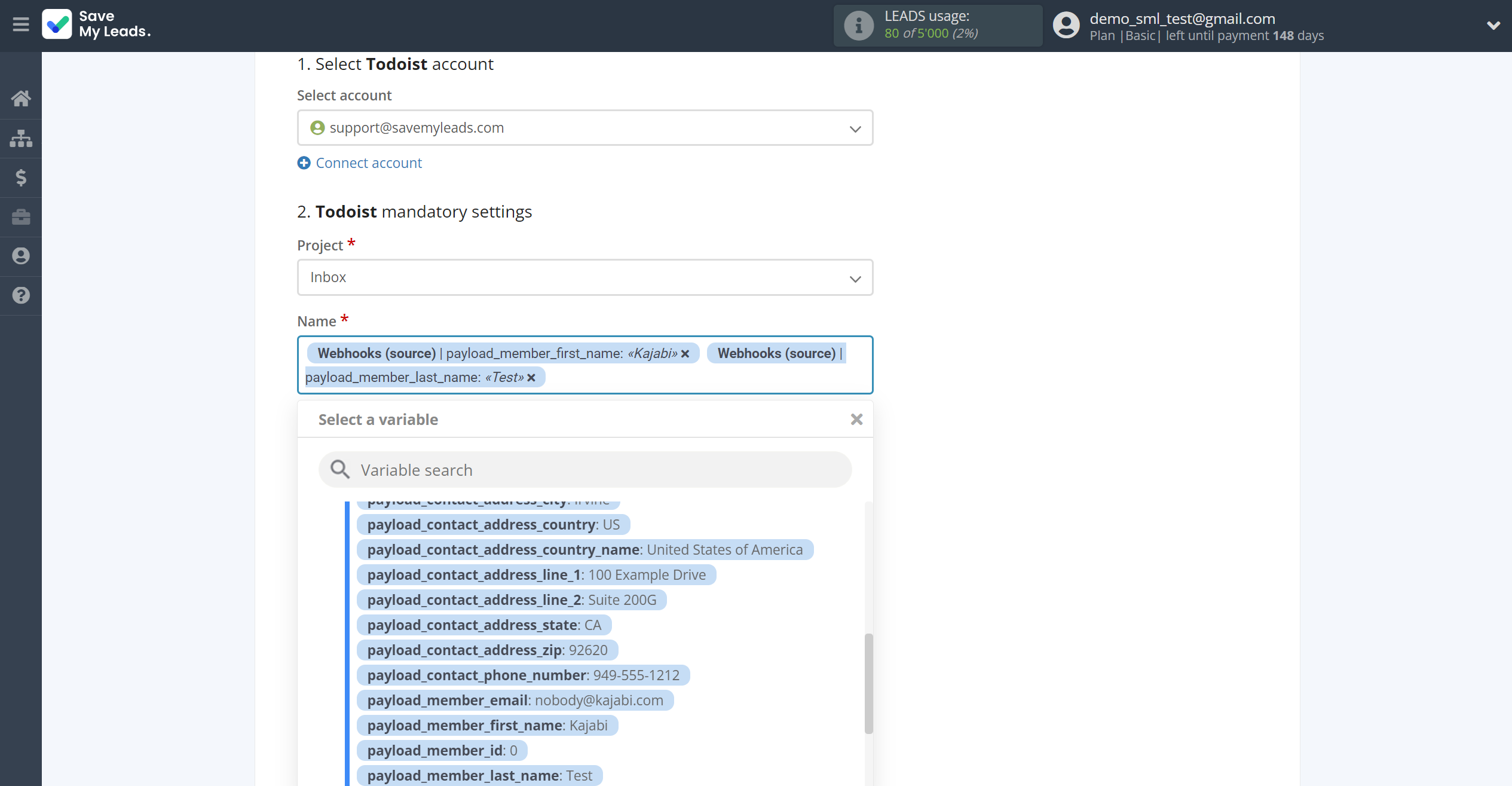How to Connect Webhooks with Todoist | Assigning fields How to Connect Webhooks with Todoist | Assigning fields