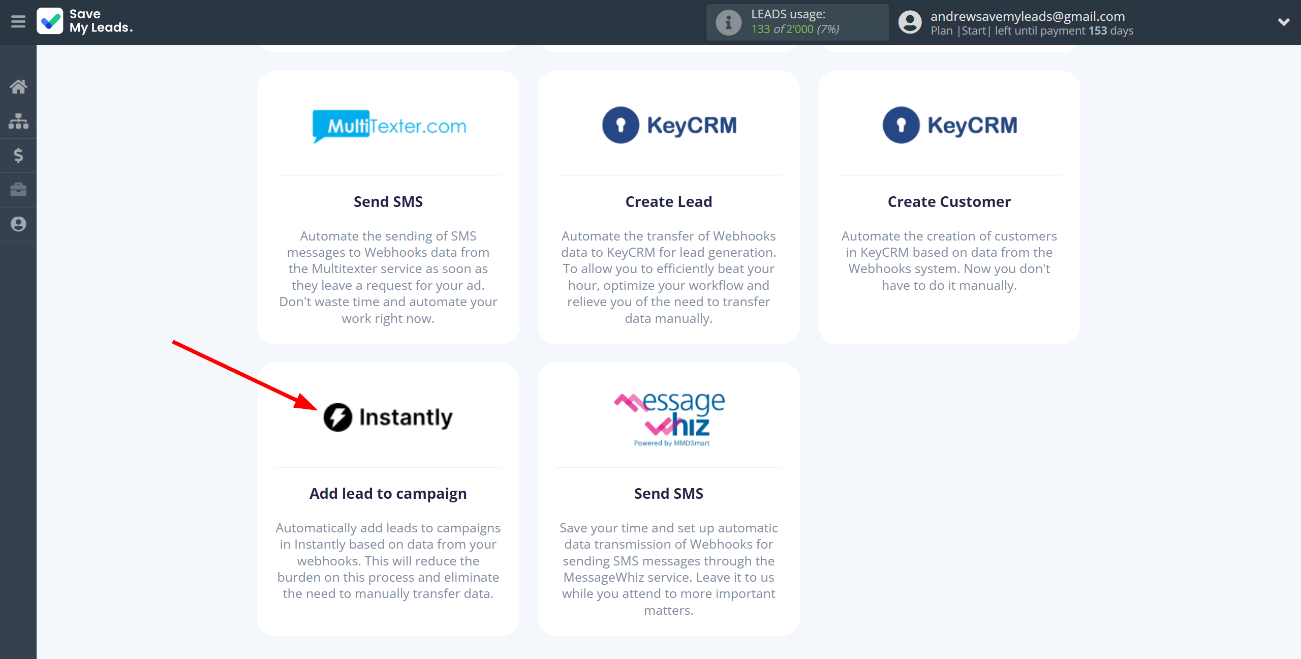 How to Connect Webhooks with Instantly Add lead to campaign | Data Destination system selection How to Connect Webhooks with Instantly Add lead to campaign | Data Destination system selection