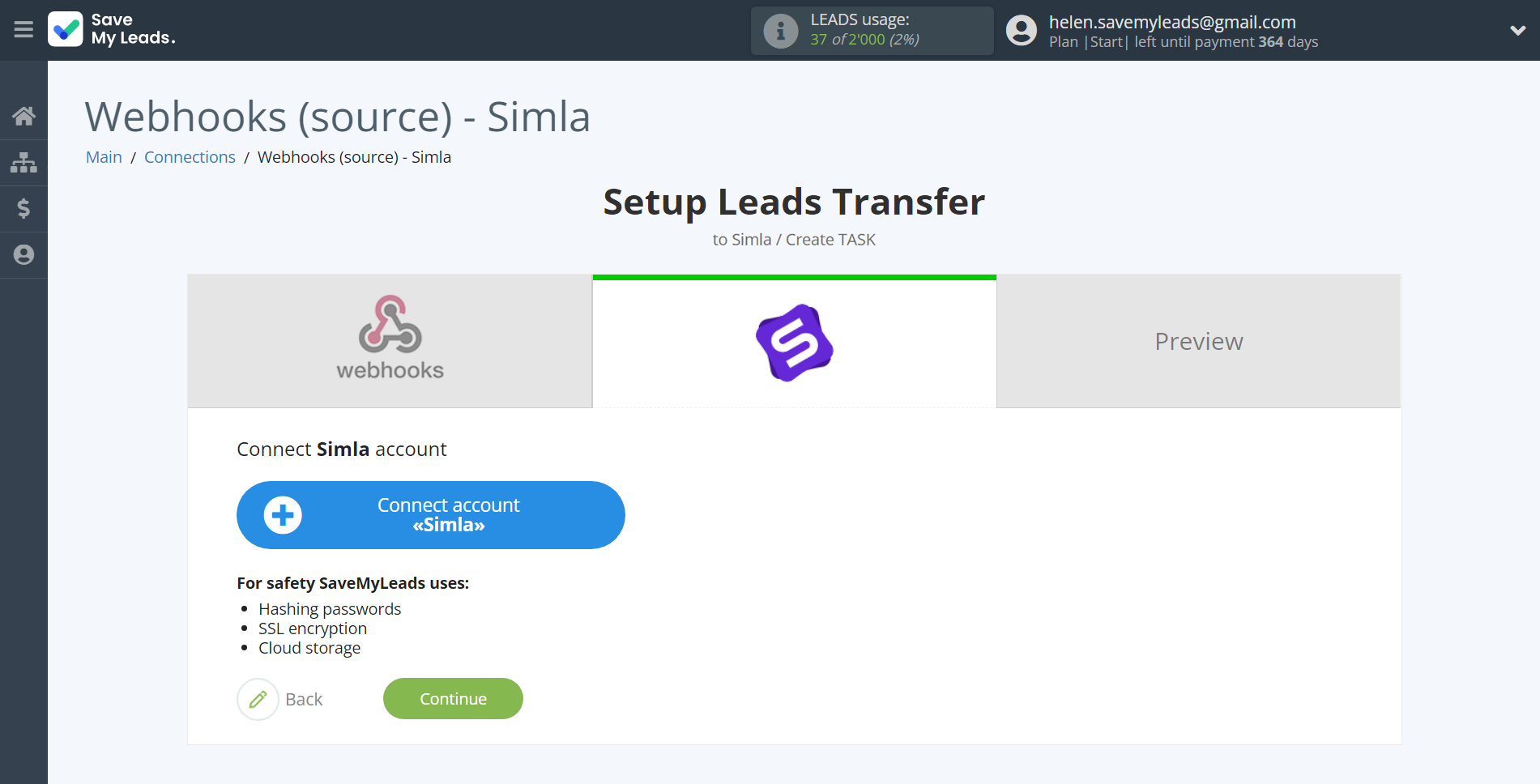 How to Connect Webhooks with Simla Create Task | Data Destination account connection How to Connect Webhooks with Simla Create Task | Data Destination account connection