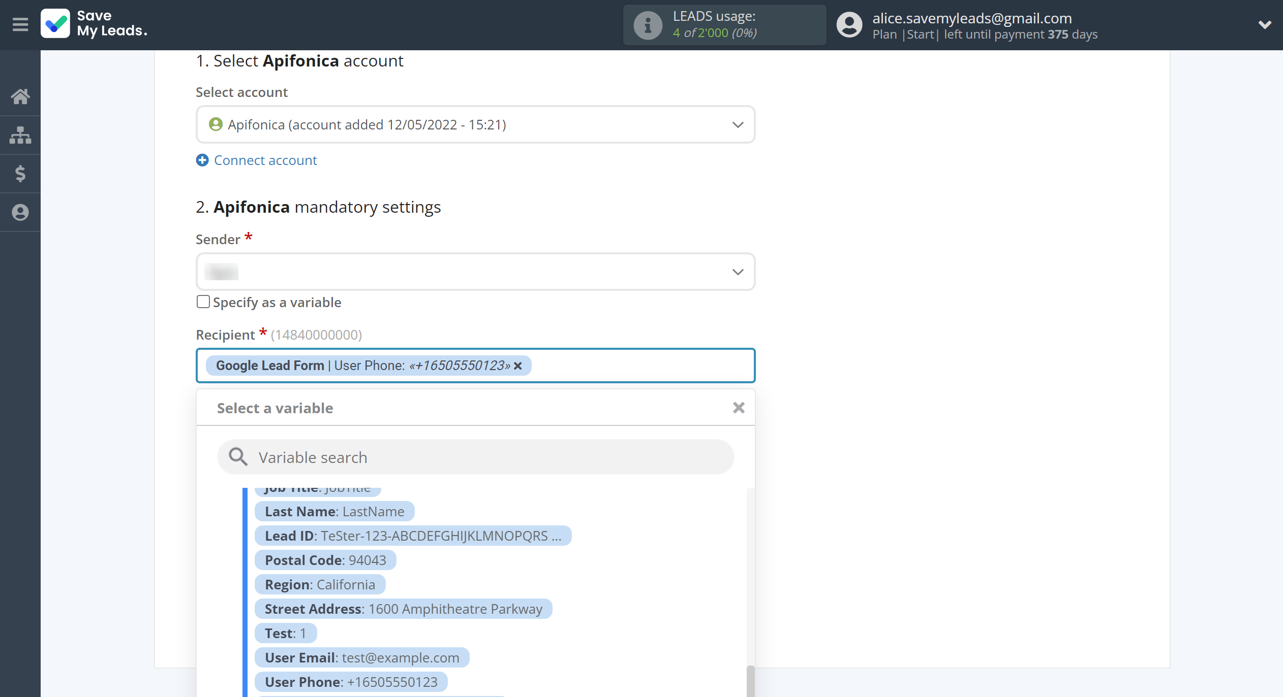 How to Connect Google Lead Form with Apifonica | Assigning fields How to Connect Google Lead Form with Apifonica | Assigning fields