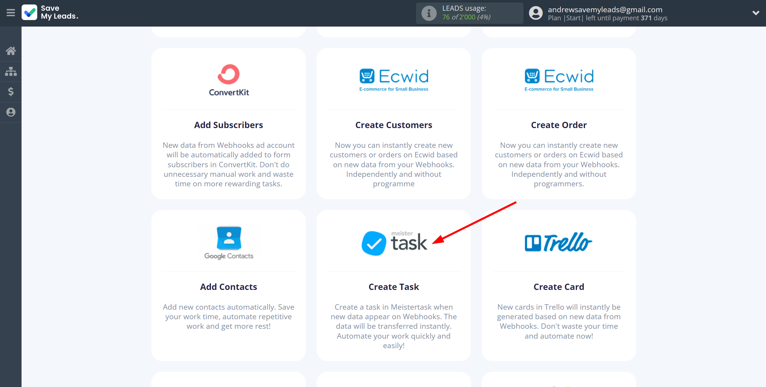 How to Connect Webhooks with MeisterTask | Data Destination system selection How to Connect Webhooks with MeisterTask | Data Destination system selection