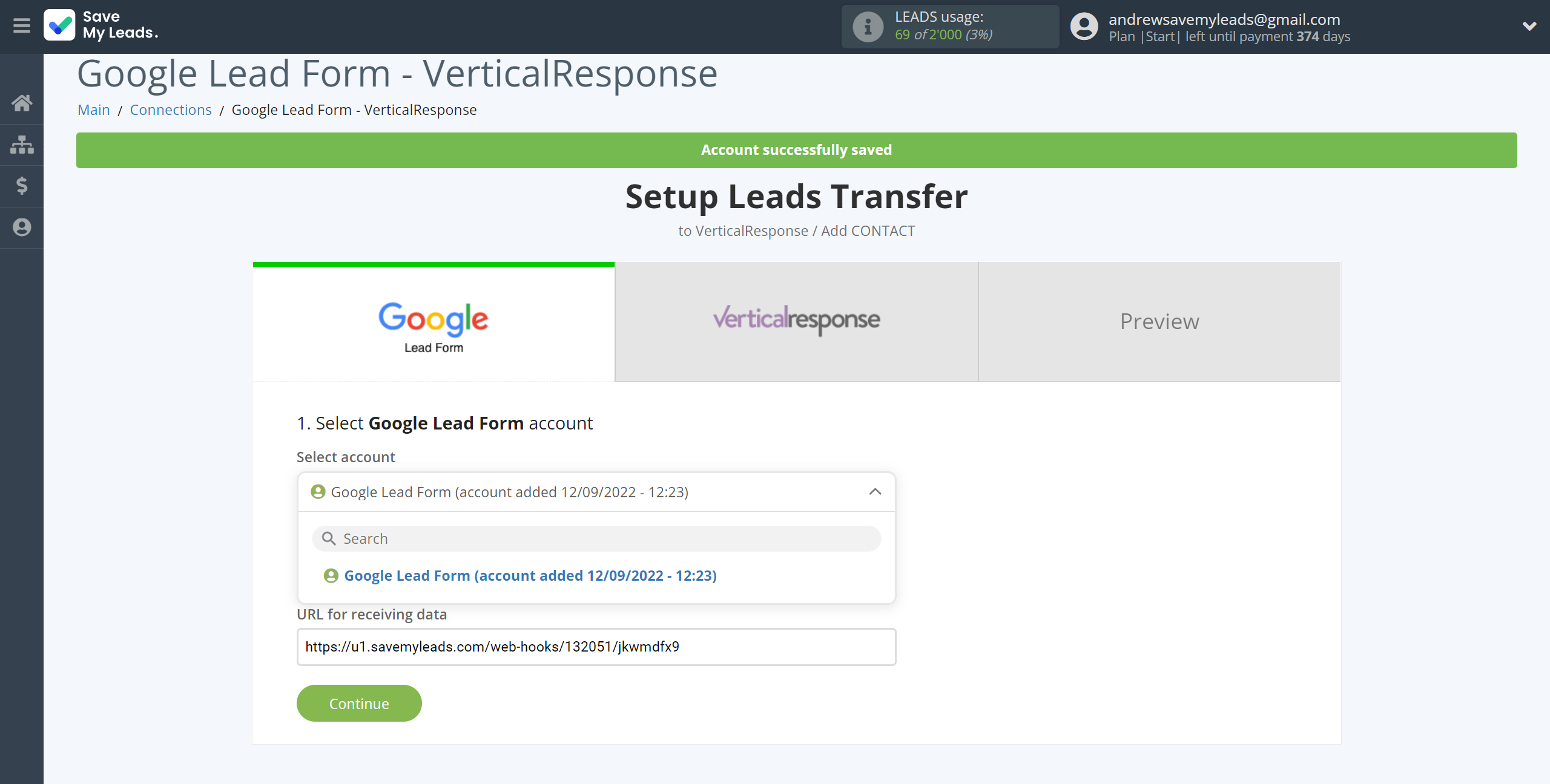 How to Connect Google Lead Form with VerticalResponse | Data Source account selection How to Connect Google Lead Form with VerticalResponse | Data Source account selection