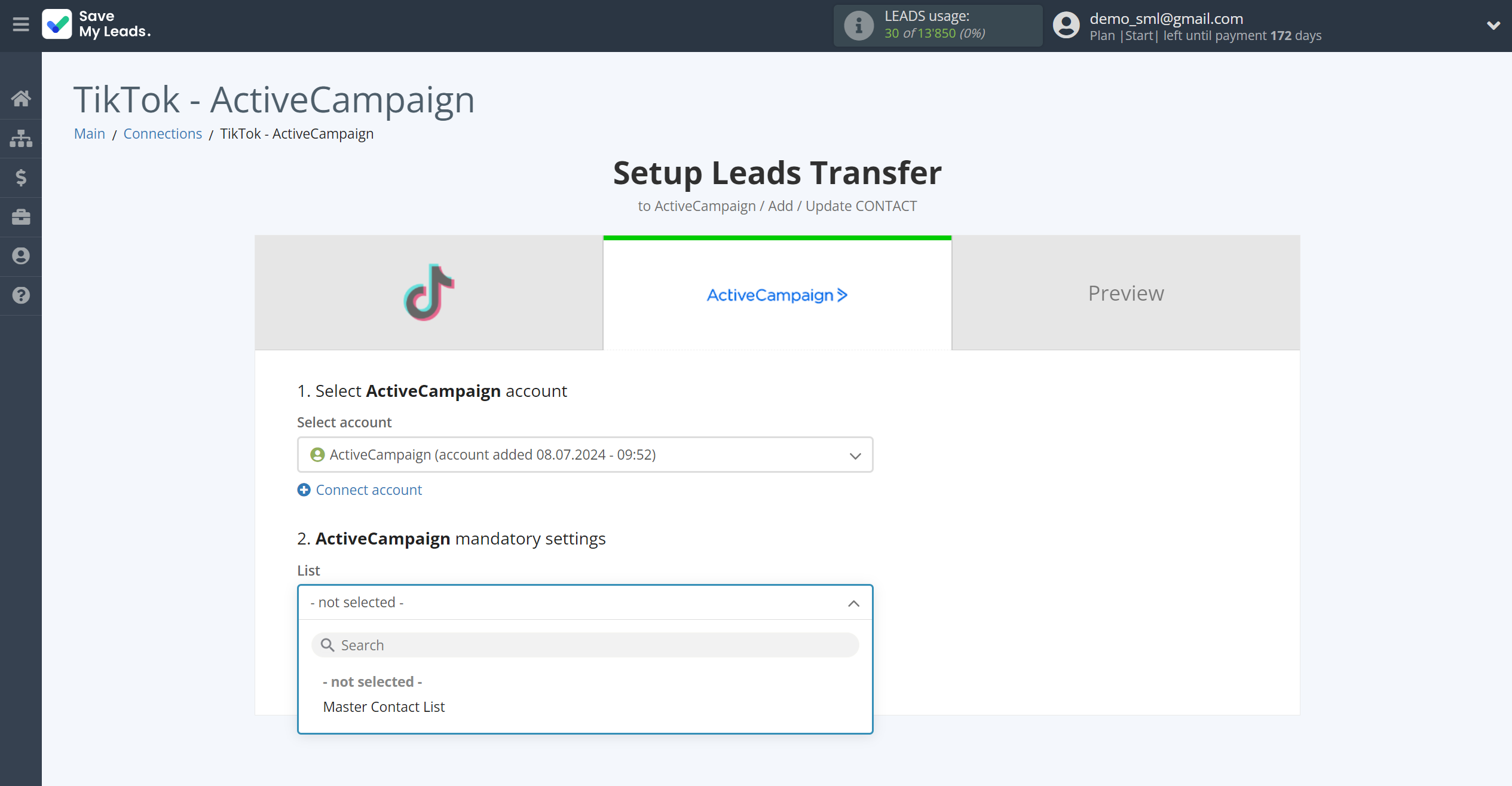 How to Connect TikTok with ActiveCampaign Create Contacts | Assigning fields How to Connect TikTok with ActiveCampaign Create Contacts | Assigning fields