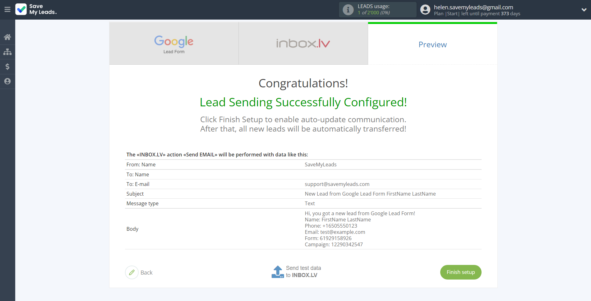 How to Connect Google Lead Form with INBOX.LV | Test data How to Connect Google Lead Form with INBOX.LV | Test data