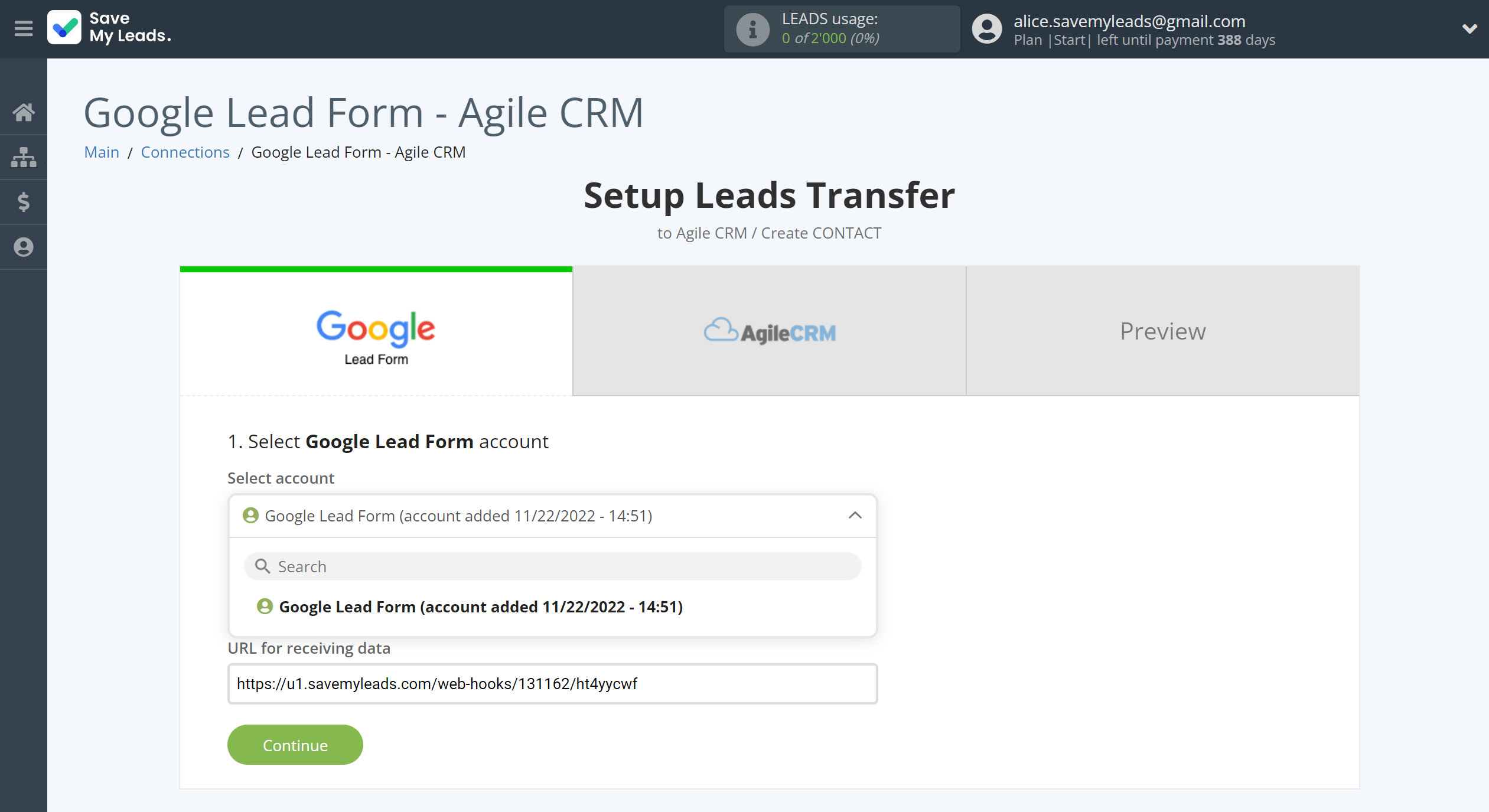 How to Connect Google Lead Form with AgileCRM Create Contacts | Data Source account selection How to Connect Google Lead Form with AgileCRM Create Contacts | Data Source account selection