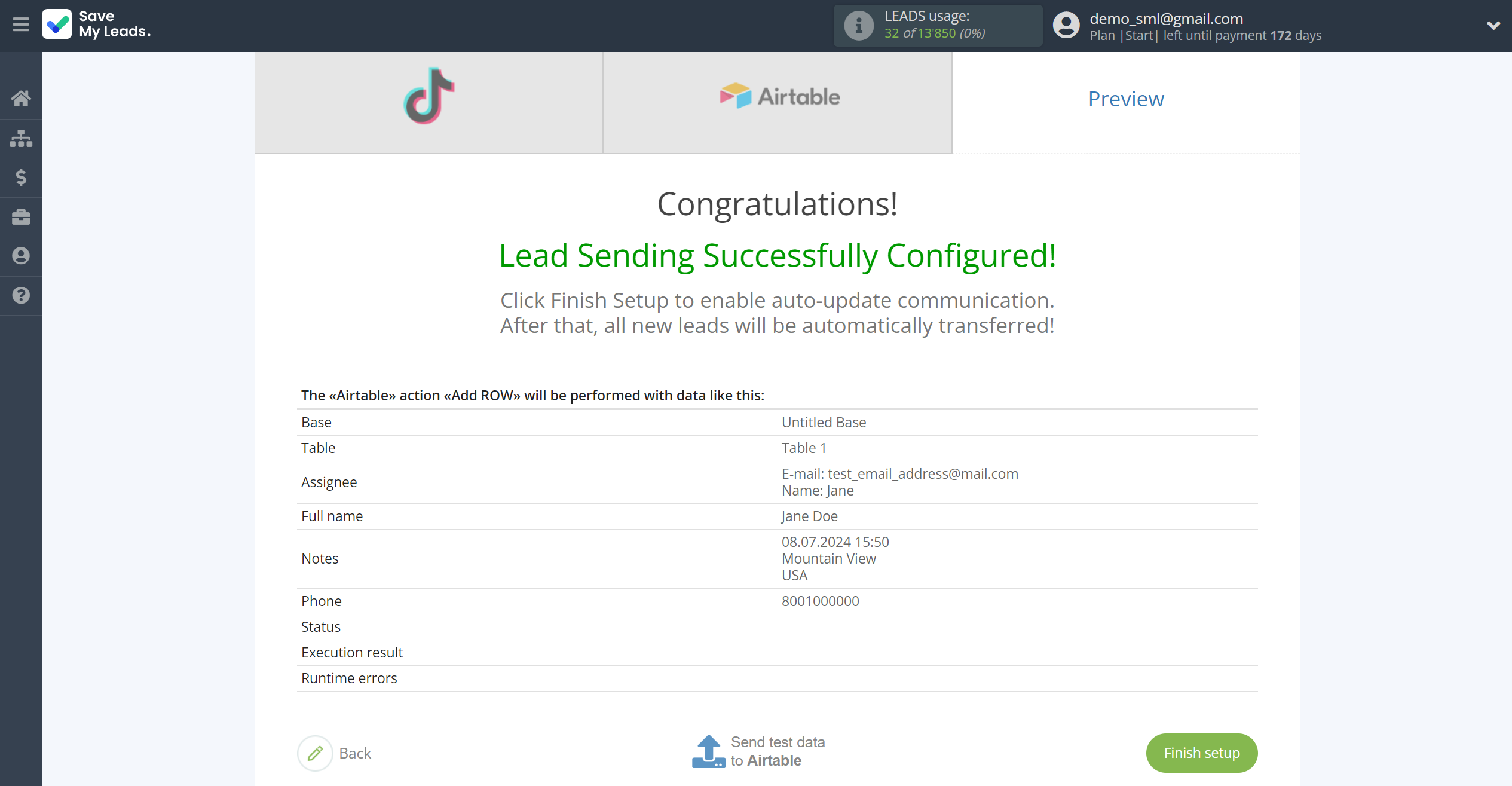 How to Connect TikTok with AirTable | Test data How to Connect TikTok with AirTable | Test data