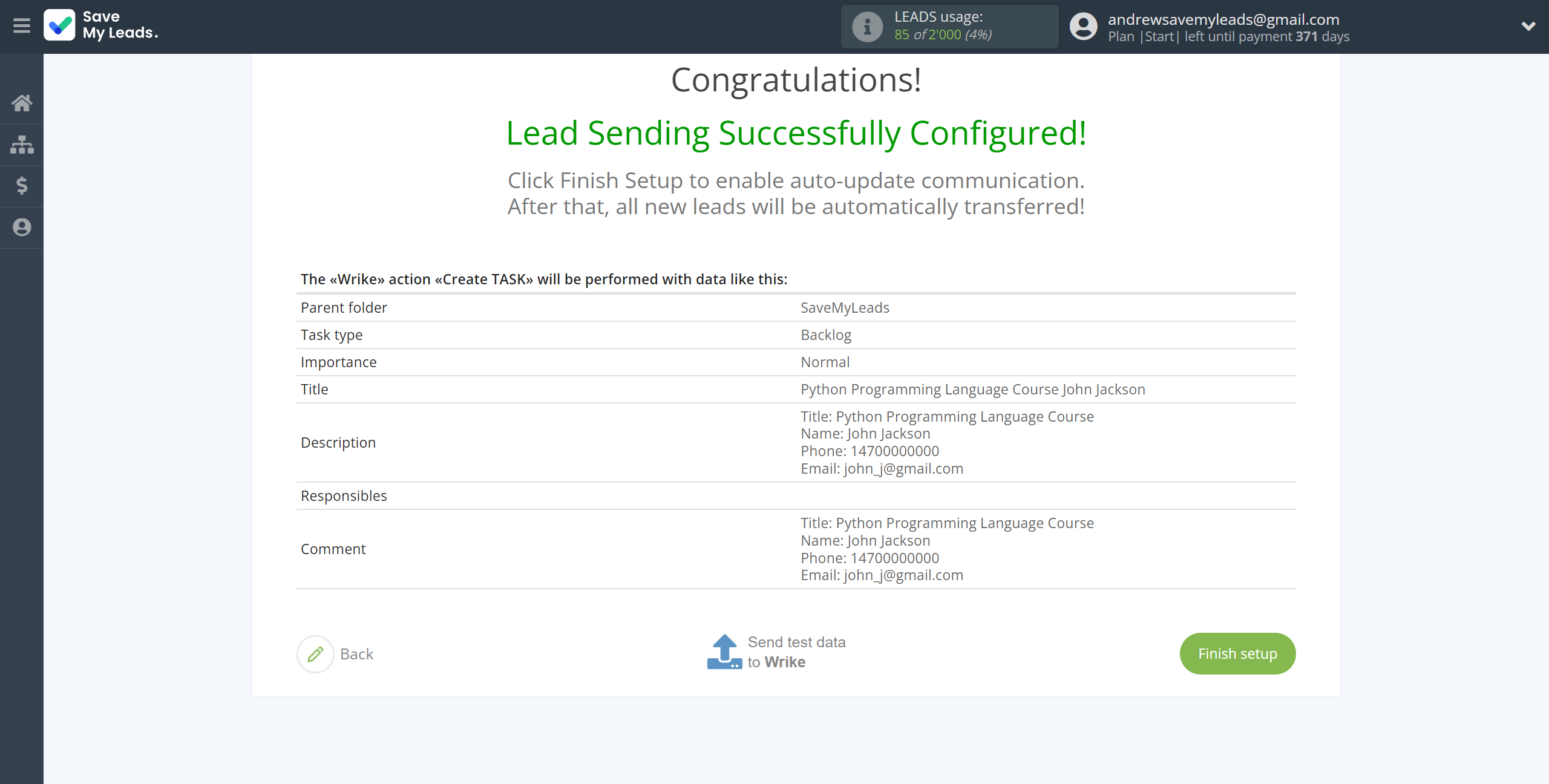 How to Connect Webhooks with Wrike | Test data How to Connect Webhooks with Wrike | Test data