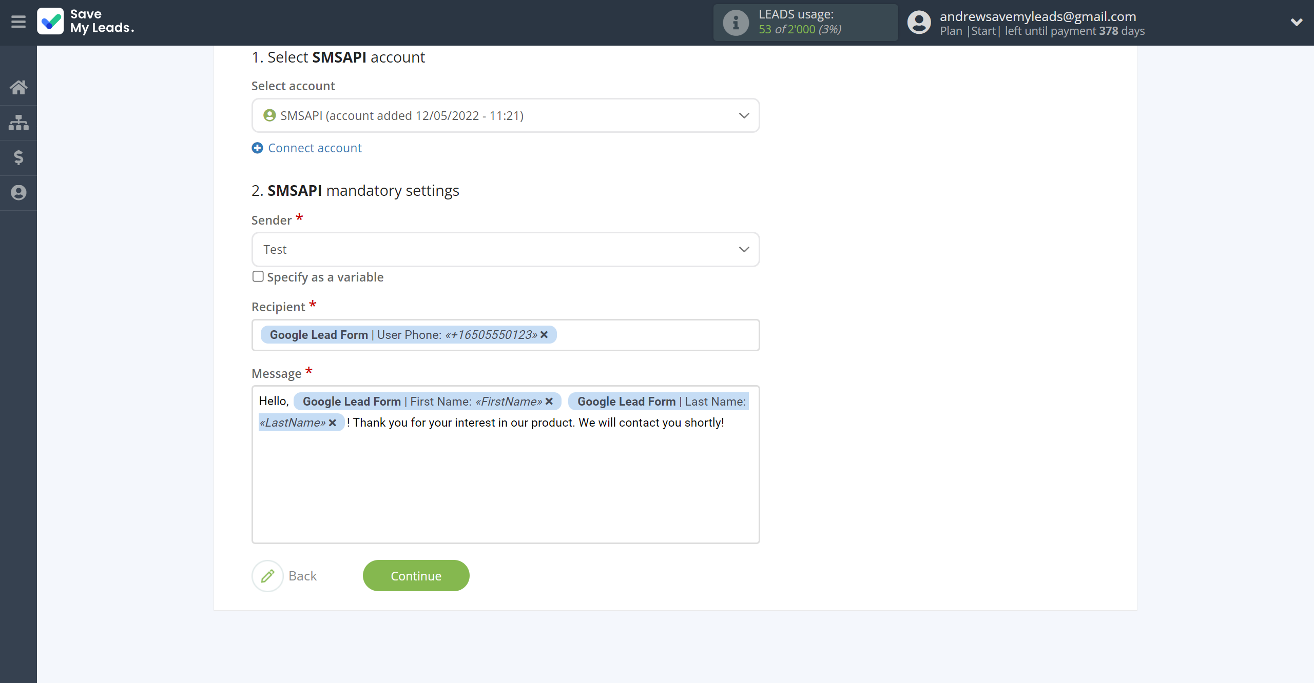 How to Connect Google Lead Form with SMSAPI | Assigning fields How to Connect Google Lead Form with SMSAPI | Assigning fields