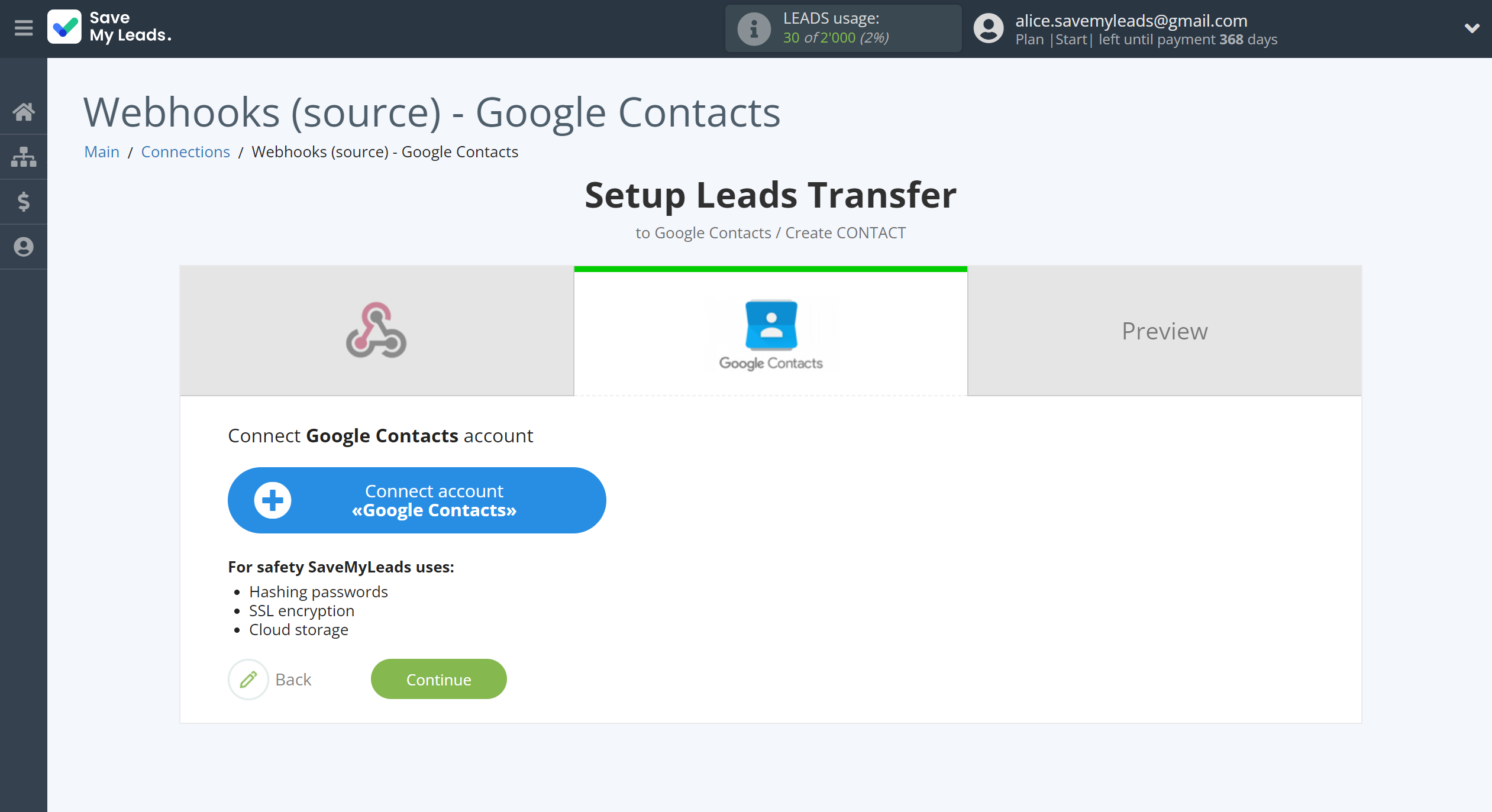 How to Connect Webhooks with Google Contacts | Data Destination account connection How to Connect Webhooks with Google Contacts | Data Destination account connection