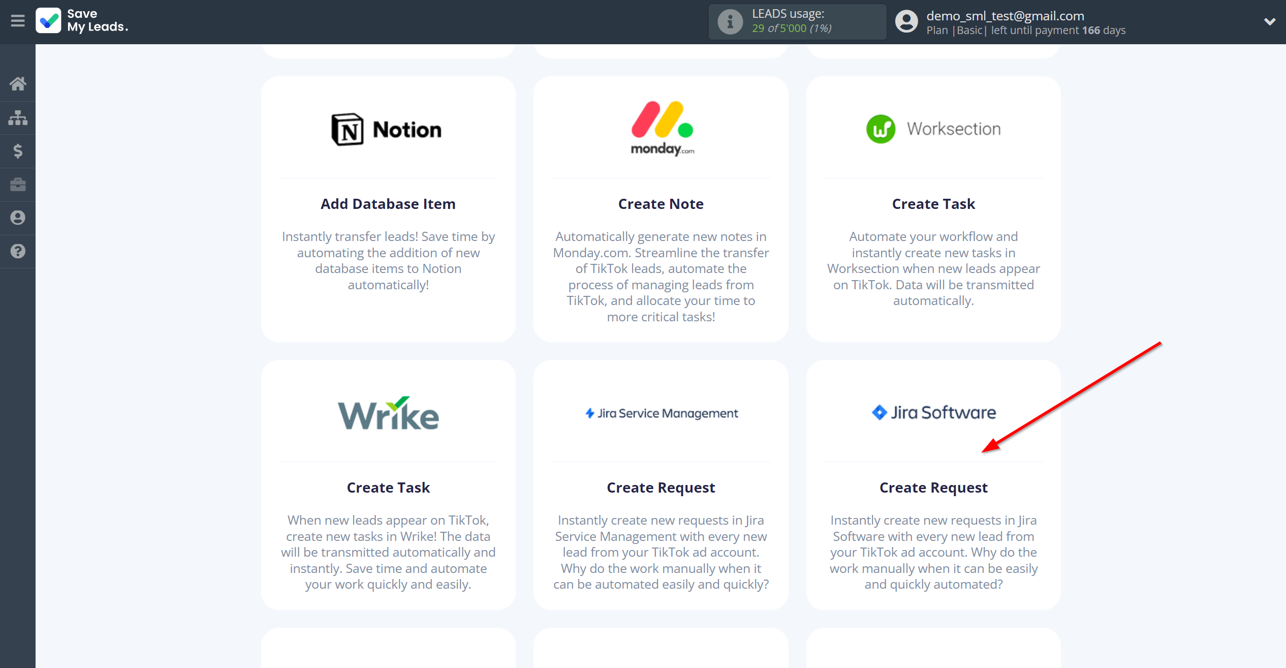 How to Connect TikTok with Jira Software | Data Destination system selection How to Connect TikTok with Jira Software | Data Destination system selection