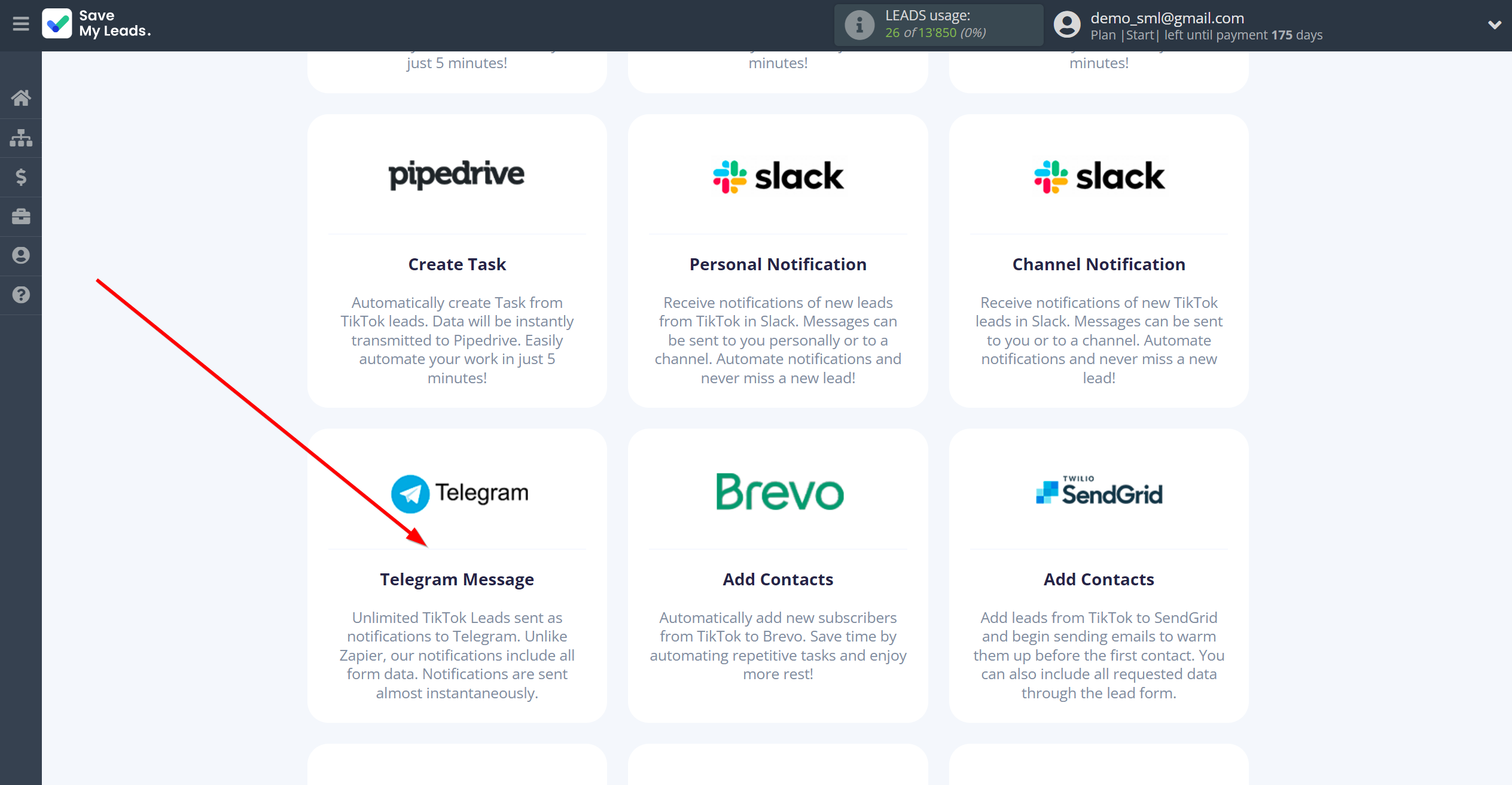 How to Connect TikTok with Telegram | Data Destination system selection How to Connect TikTok with Telegram | Data Destination system selection