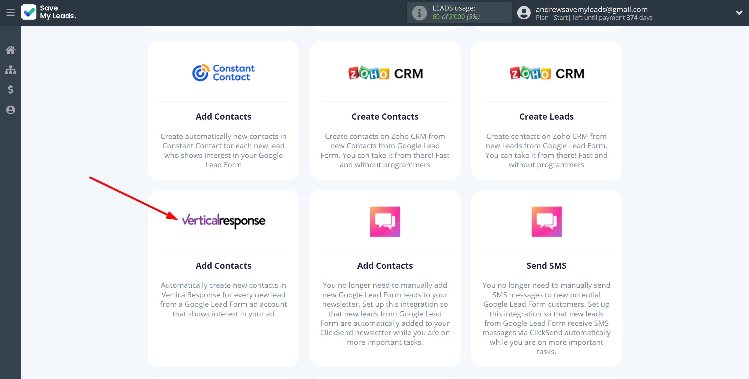 How to Connect Google Lead Form with VerticalResponse | Data Destination system selection How to Connect Google Lead Form with VerticalResponse | Data Destination system selection