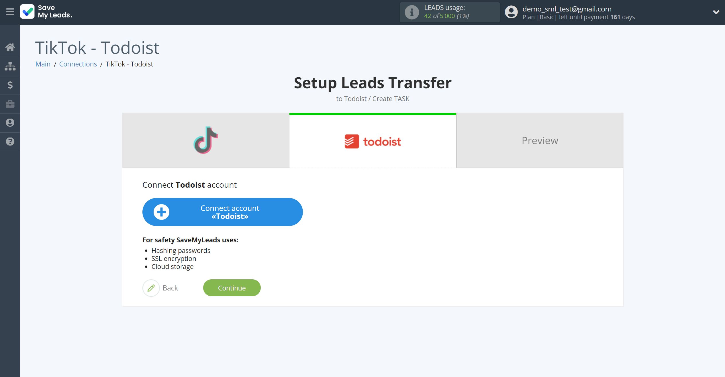 How to Connect TikTok with Todoist | Data Destination account connection How to Connect TikTok with Todoist | Data Destination account connection