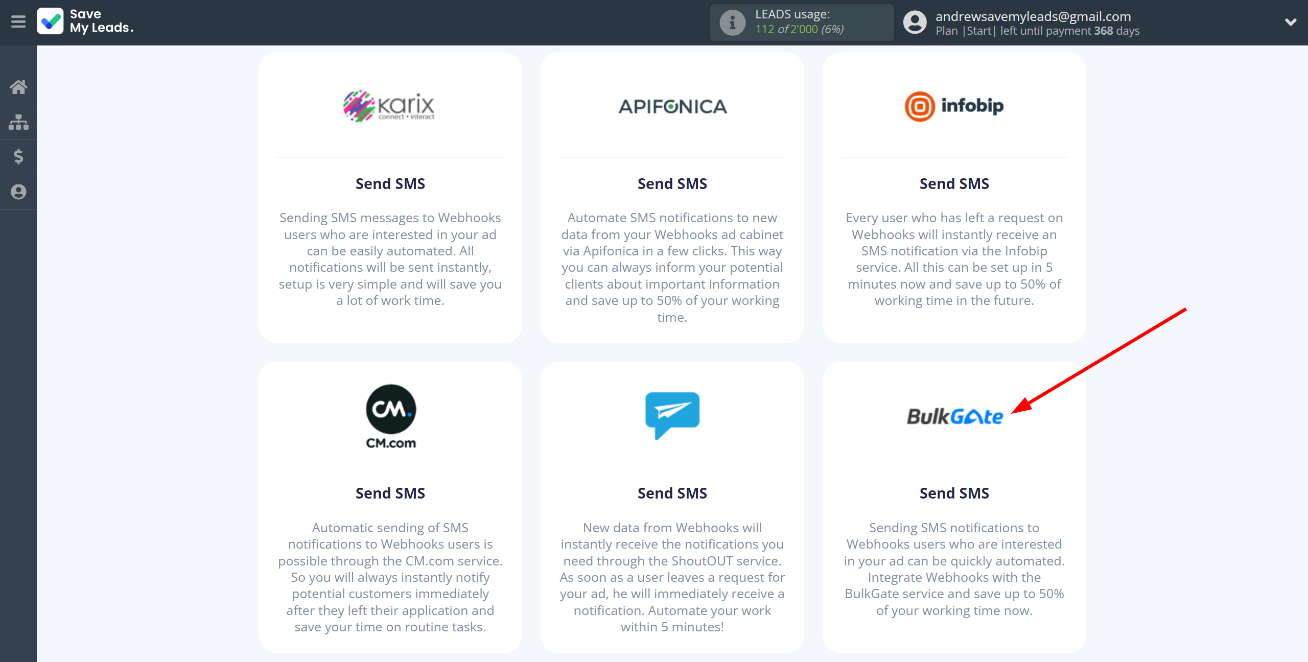 How to Connect Webhooks with BulkGate | Data Destination system selection How to Connect Webhooks with BulkGate | Data Destination system selection