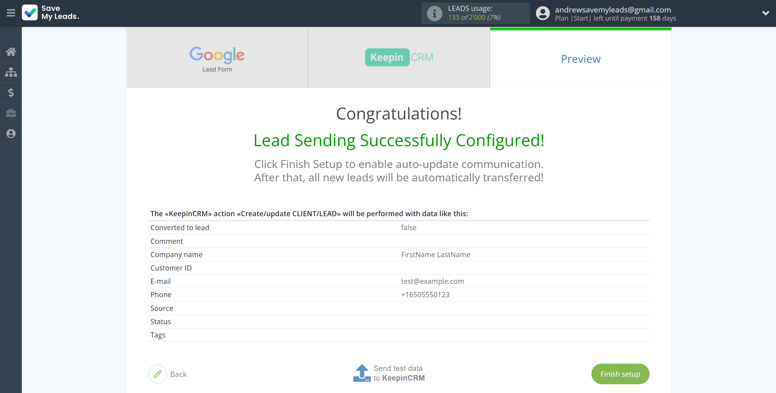 How to Connect Google Lead Form with KeepinCRM Create/update Client/Lead | Test data How to Connect Google Lead Form with KeepinCRM Create/update Client/Lead | Test data
