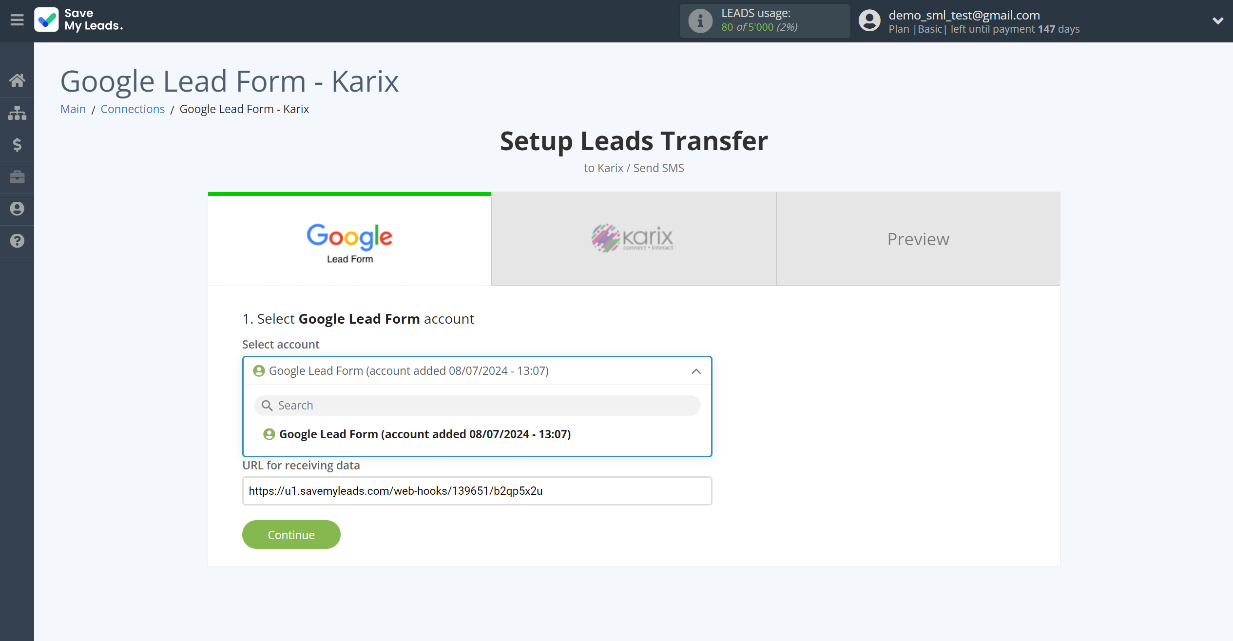 How to Connect Google Lead Form with Karix | Data Source account selection How to Connect Google Lead Form with Karix | Data Source account selection