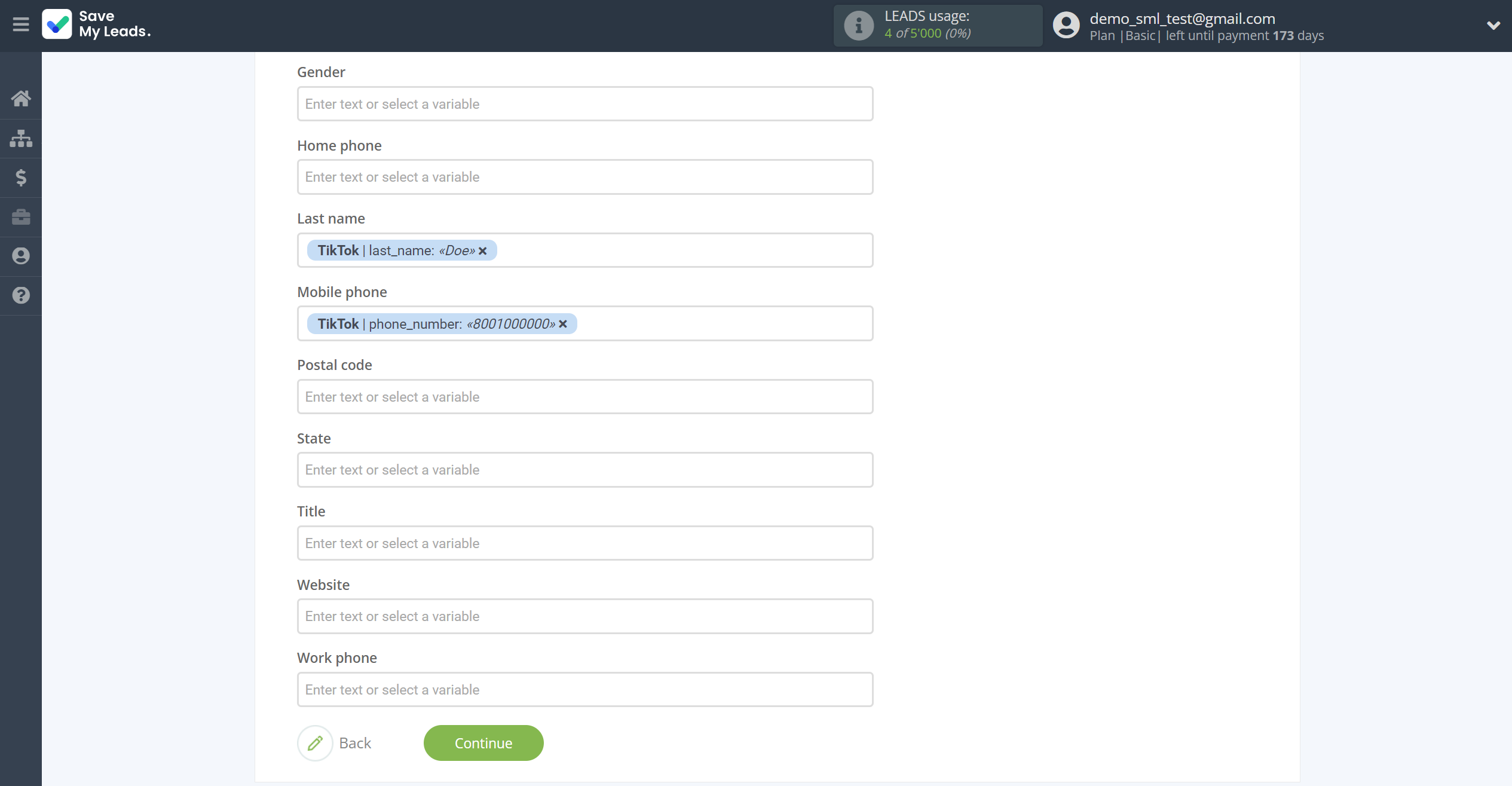 How to Connect TikTok with VerticalResponse | Assigning fields How to Connect TikTok with VerticalResponse | Assigning fields