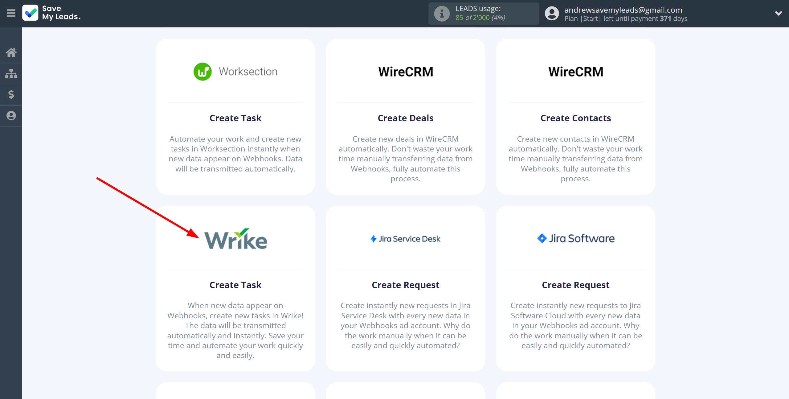How to Connect Webhooks with Wrike | Data Destination system selection How to Connect Webhooks with Wrike | Data Destination system selection