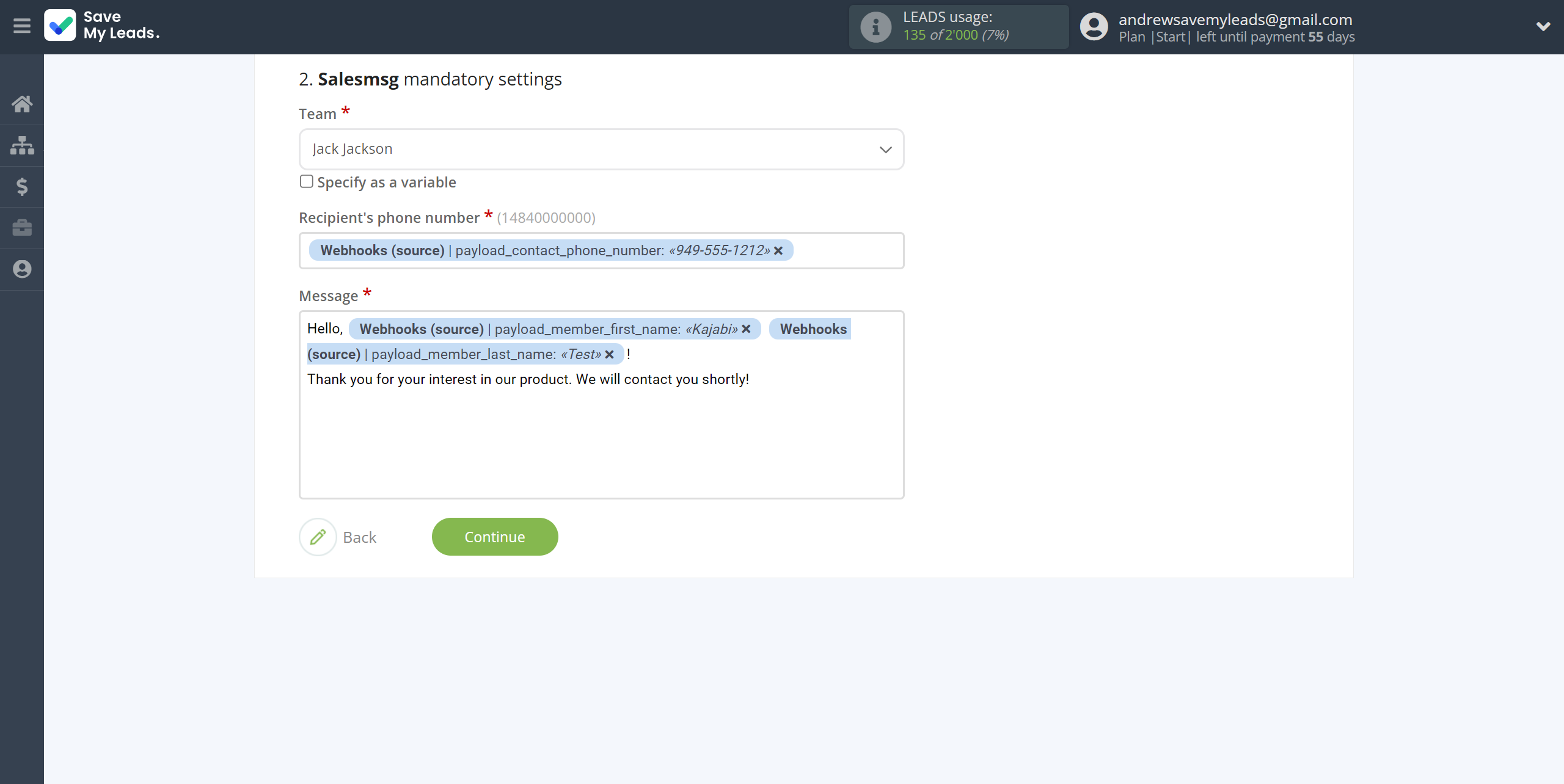 How to Connect Webhooks with Salesmsg | Assigning fields How to Connect Webhooks with Salesmsg | Assigning fields