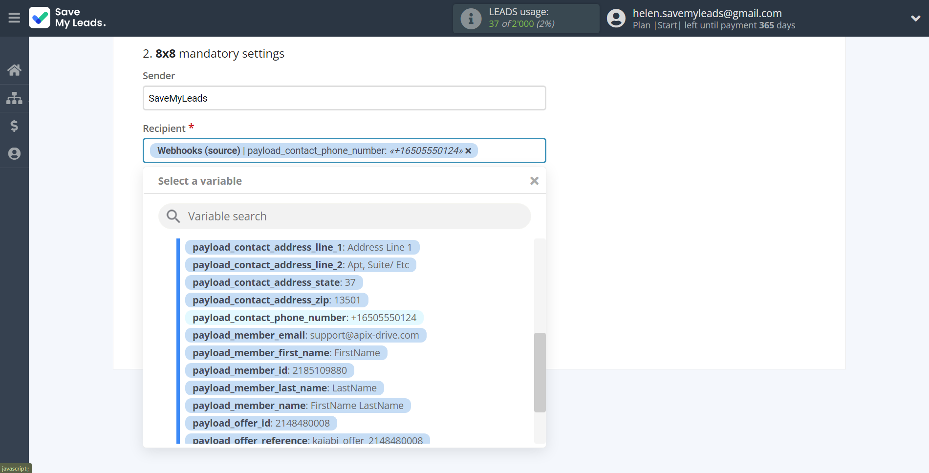 How to Connect Webhooks with 8x8 | Assigning fields How to Connect Webhooks with 8x8 | Assigning fields