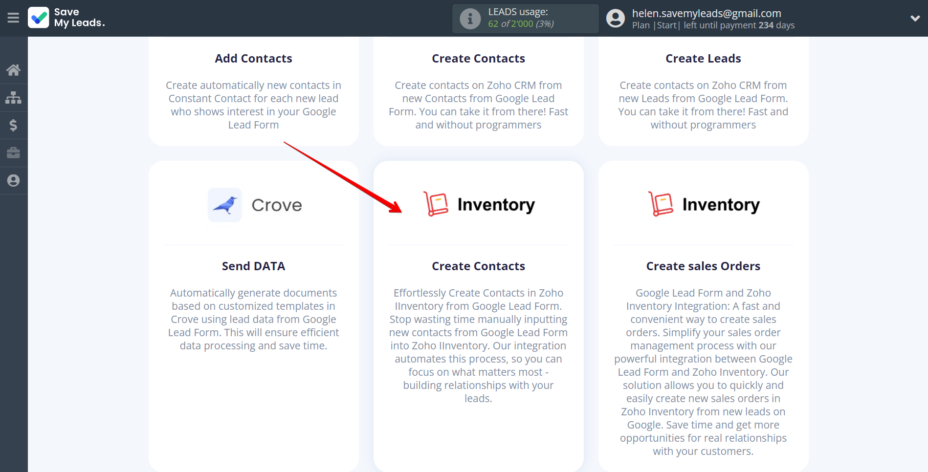 How to Connect Google Lead Form with Zoho Inventory Create Contacts | Data Destination system selection How to Connect Google Lead Form with Zoho Inventory Create Contacts | Data Destination system selection