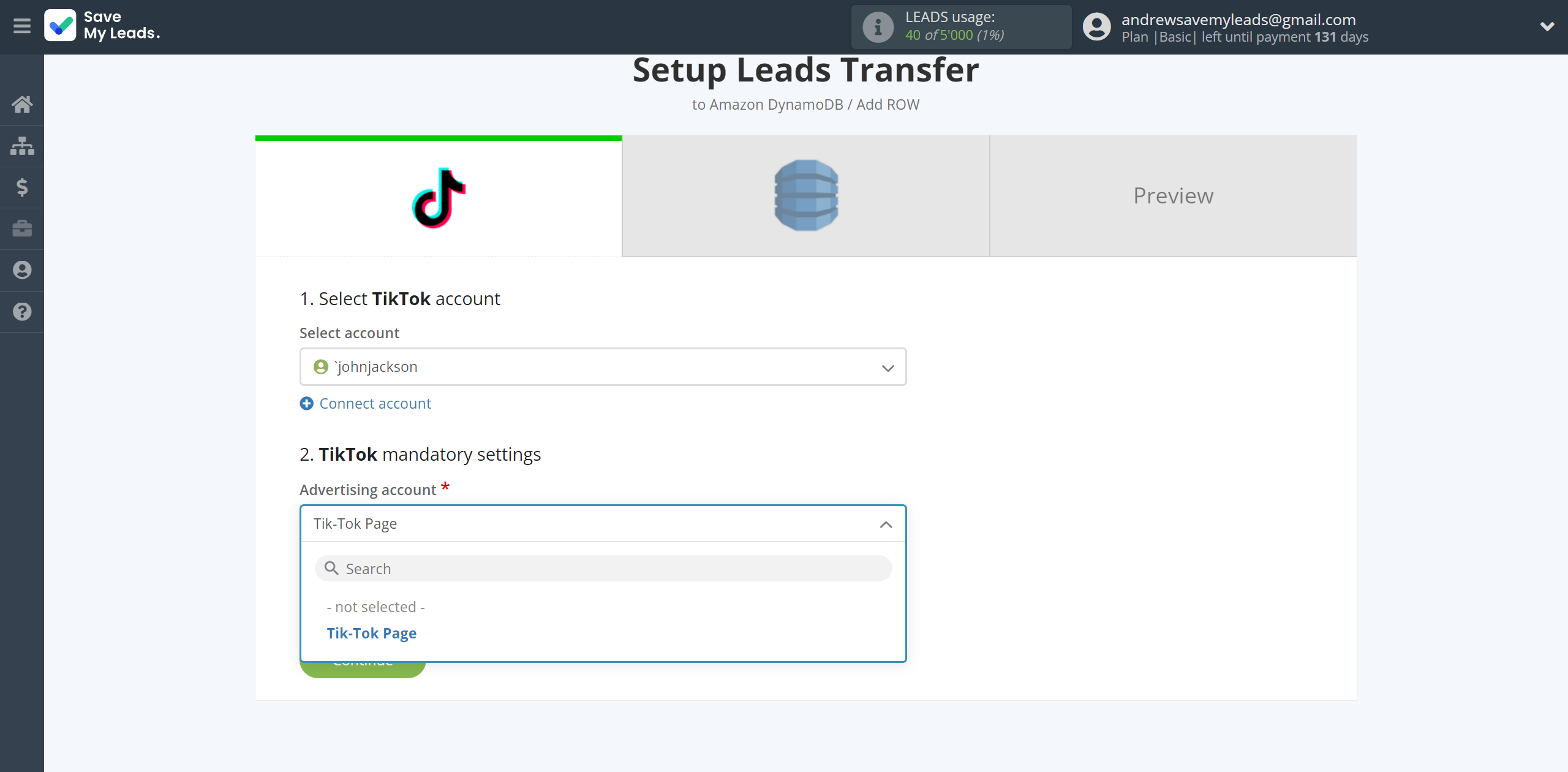 How to Connect TikTok with Amazon DynamoDB | Data Source account connection How to Connect TikTok with Amazon DynamoDB | Data Source account connection