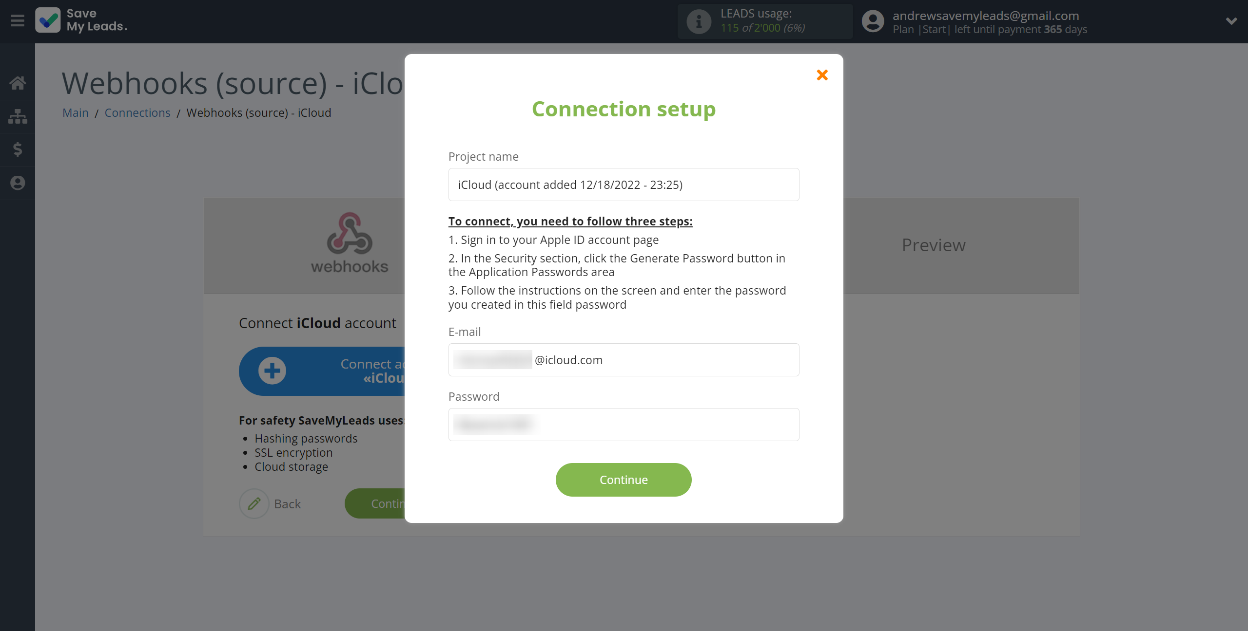 How to Connect Webhooks with iCloud | Data Destination account connection How to Connect Webhooks with iCloud | Data Destination account connection