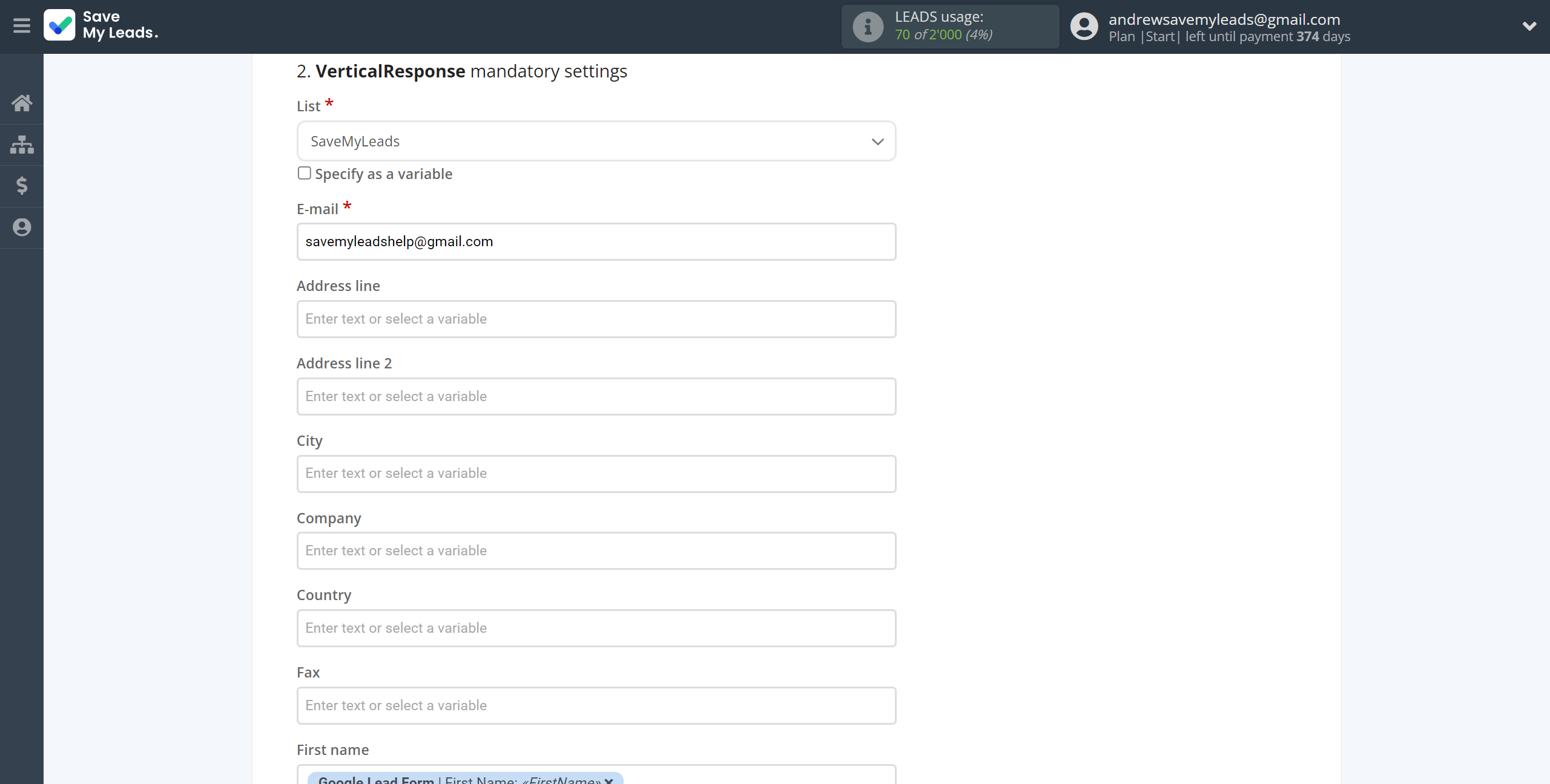 How to Connect Google Lead Form with VerticalResponse | Assigning fields How to Connect Google Lead Form with VerticalResponse | Assigning fields