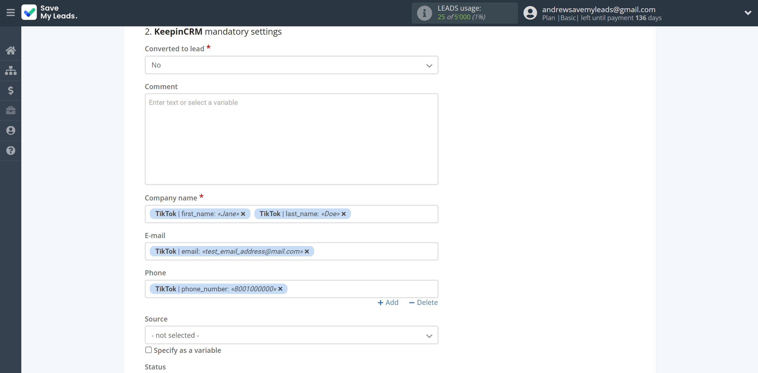 How to Connect TikTok with KeepinCRM Create/update Client/Lead | Assigning fields How to Connect TikTok with KeepinCRM Create/update Client/Lead | Assigning fields