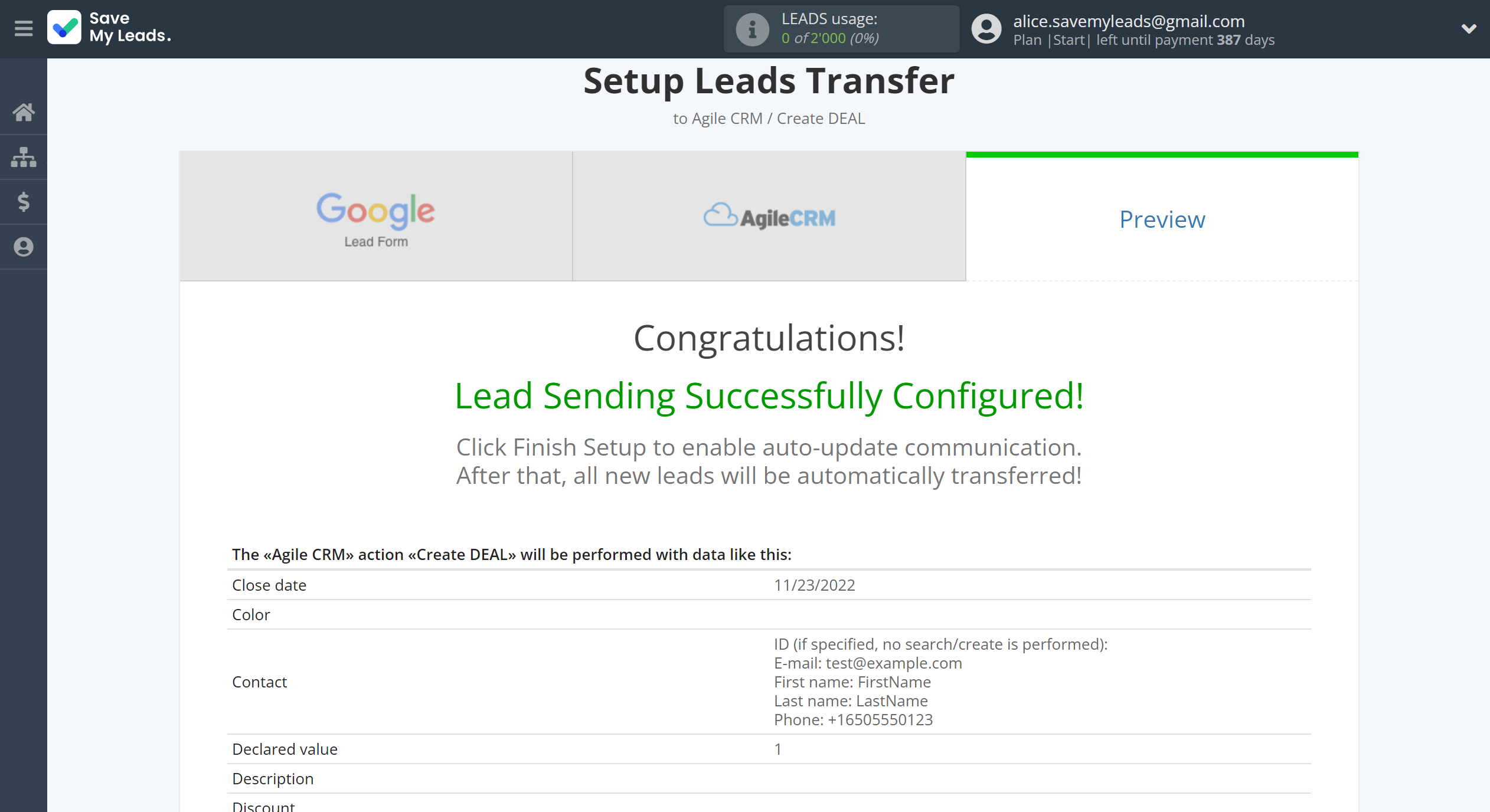 How to Connect Google Lead Form with AgileCRM Create Deal | Test data How to Connect Google Lead Form with AgileCRM Create Deal | Test data
