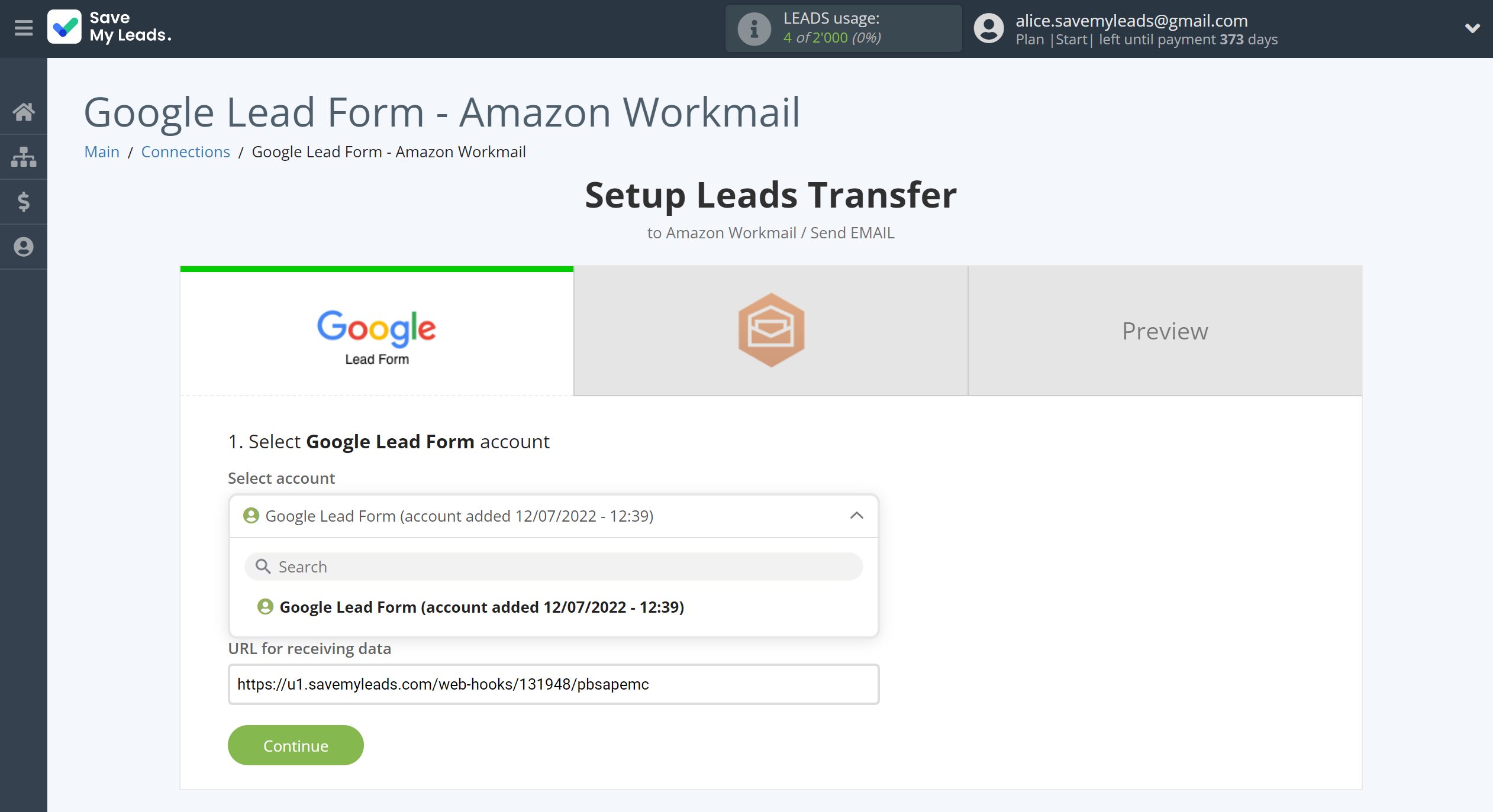 How to Connect Google Lead Form with Amazon Workmail | Data Source account selection How to Connect Google Lead Form with Amazon Workmail | Data Source account selection