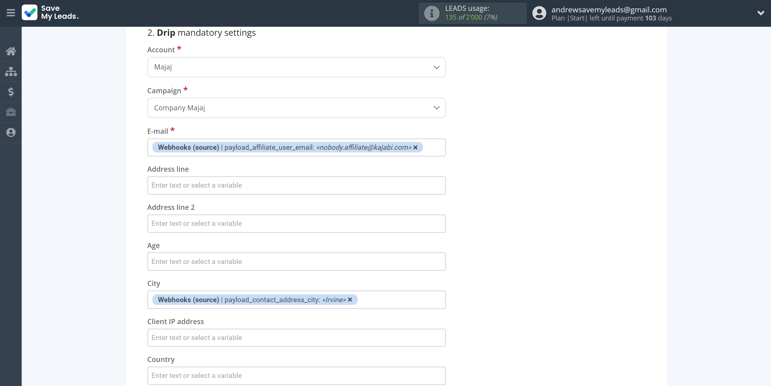 How to Connect Webhooks with Drip Add Subscribers to campaign | Assigning fields How to Connect Webhooks with Drip Add Subscribers to campaign | Assigning fields