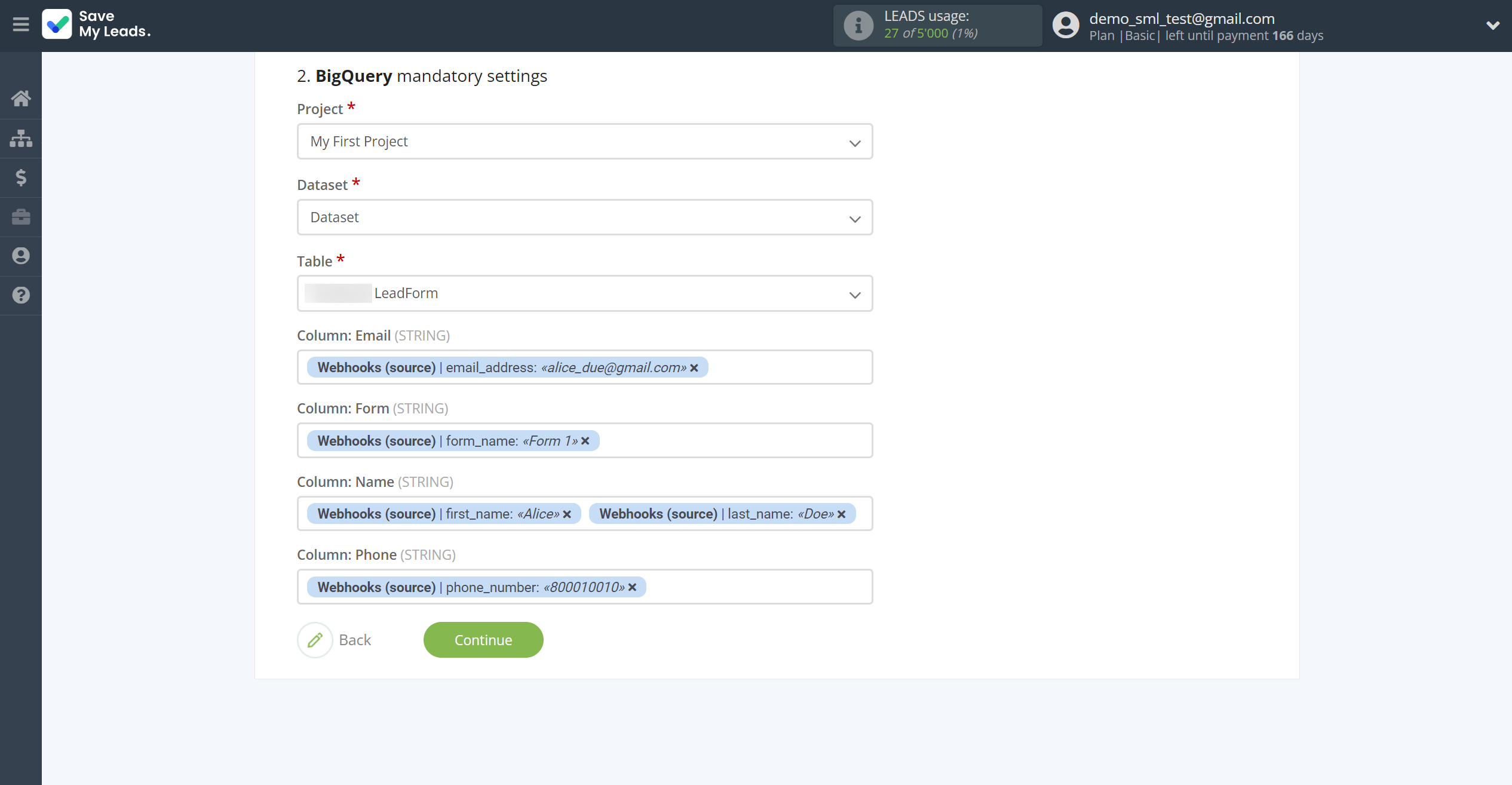 How to Connect Webhooks with BigQuery | Assigning fields How to Connect Webhooks with BigQuery | Assigning fields