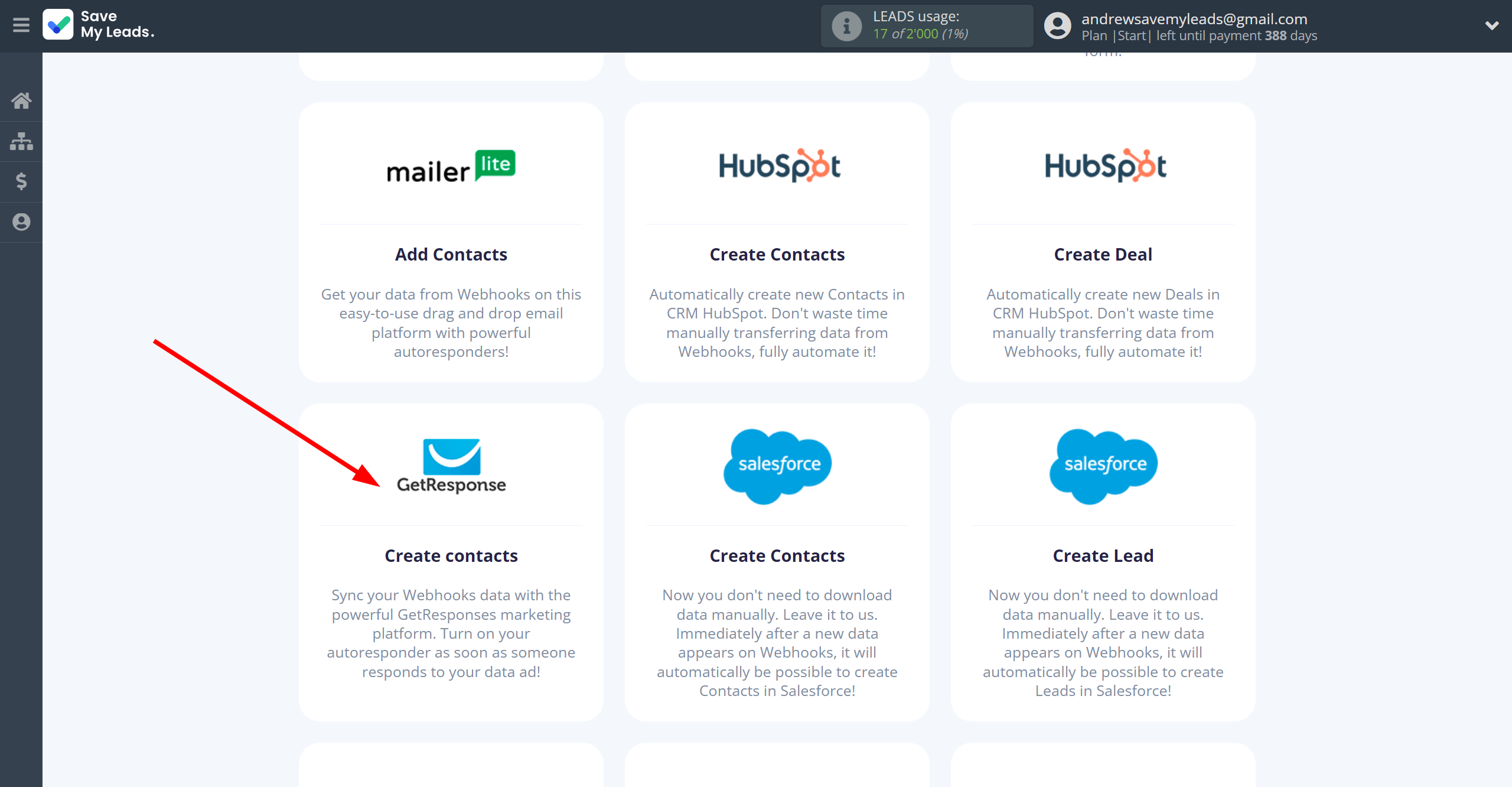 How to Connect Webhooks with GetResponse | Data Destination system selection How to Connect Webhooks with GetResponse | Data Destination system selection