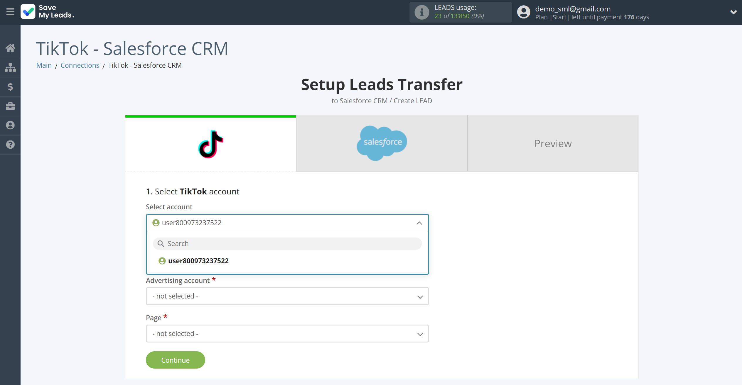 How to Connect TikTok with Salesforce CRM Create Lead | Data Source account selection How to Connect TikTok with Salesforce CRM Create Lead | Data Source account selection