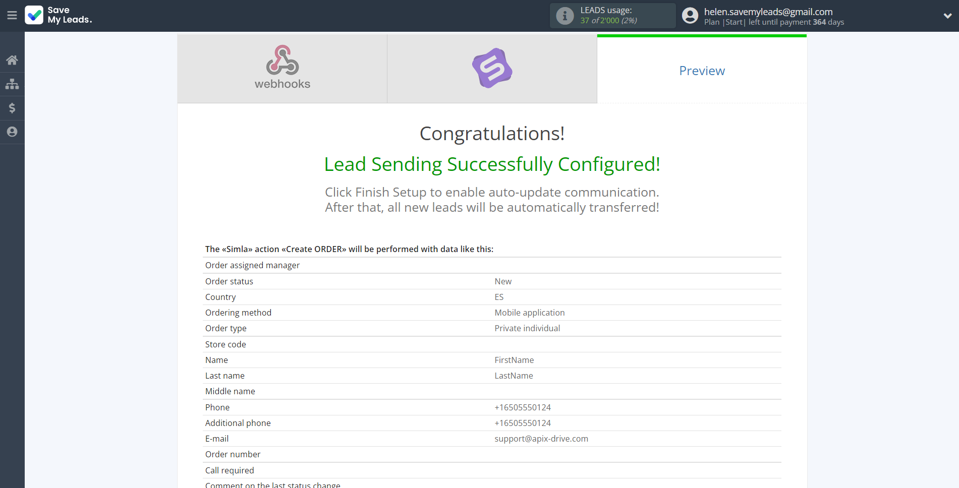 How to Connect Webhooks with Simla Create Order | Test data How to Connect Webhooks with Simla Create Order | Test data
