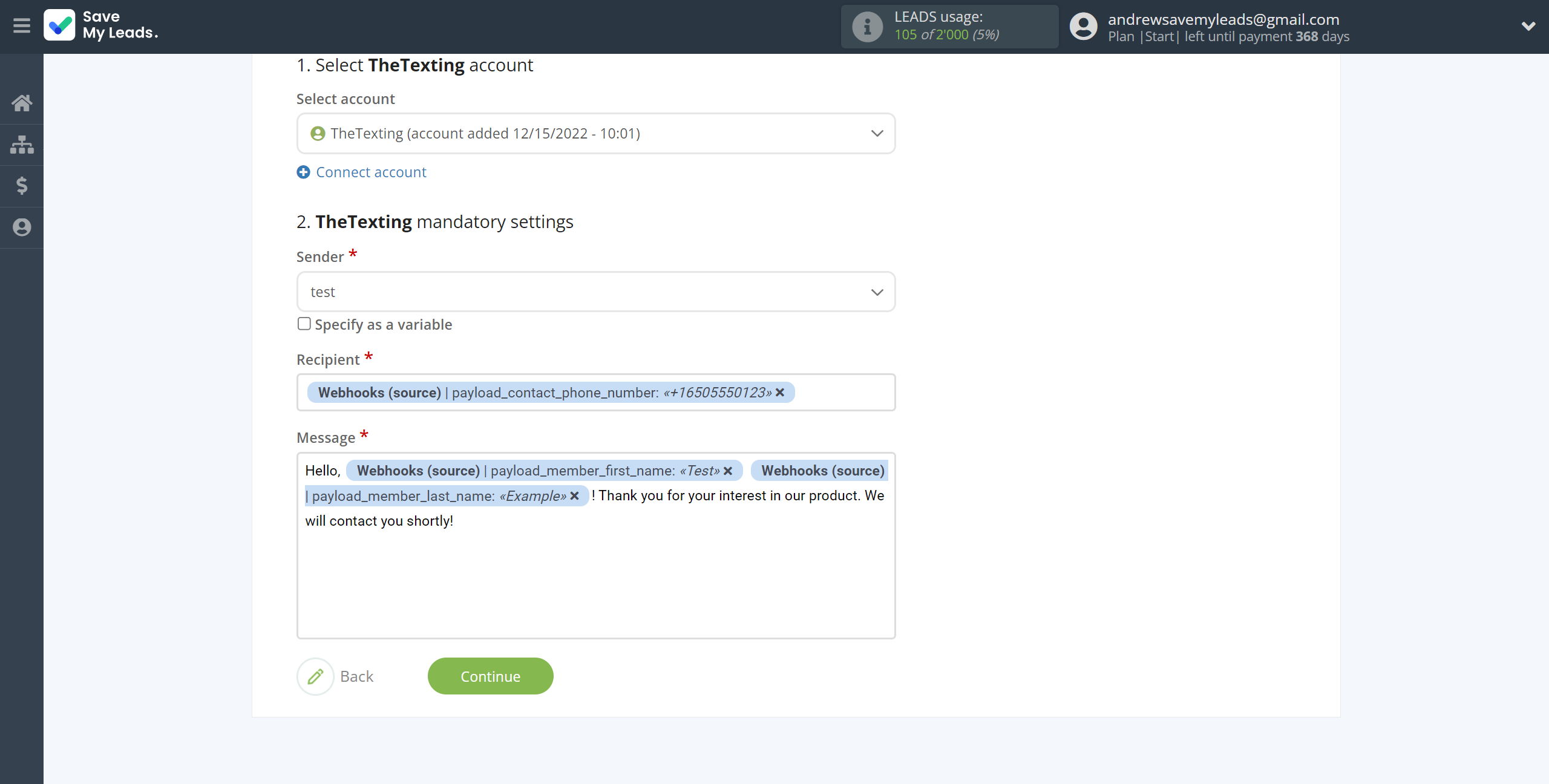 How to Connect Webhooks with TheTexting | Assigning fields How to Connect Webhooks with TheTexting | Assigning fields