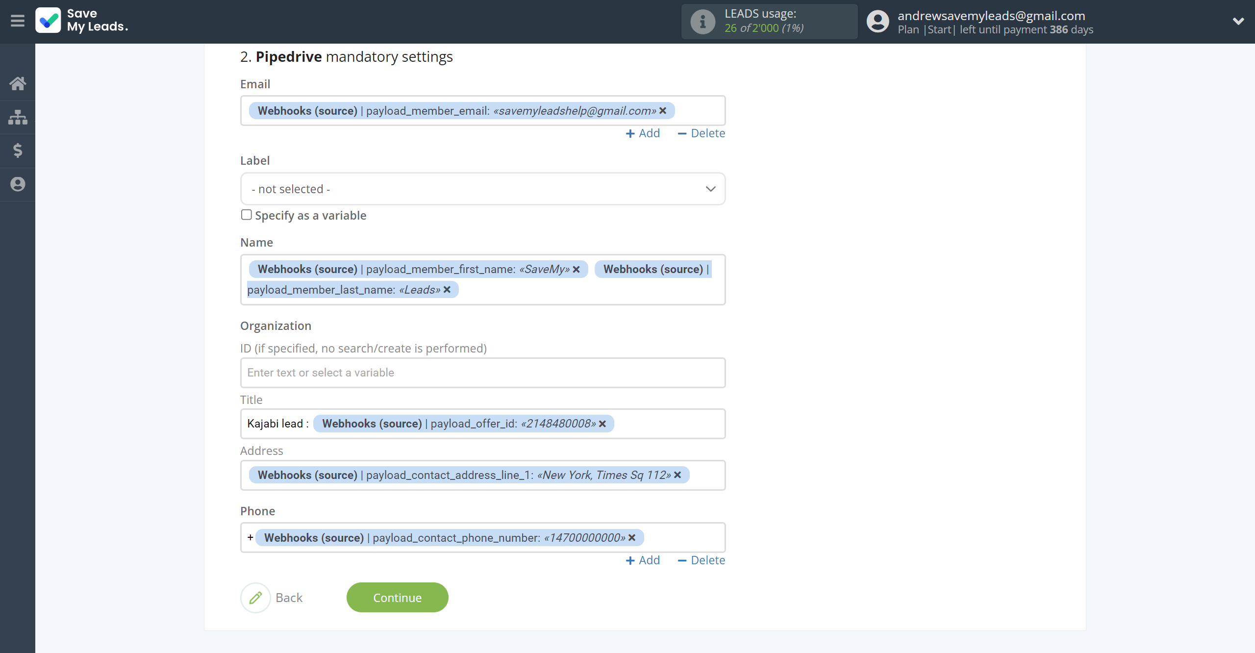 How to Connect Webhooks with Pipedrive Create Contacts | Assigning fields How to Connect Webhooks with Pipedrive Create Contacts | Assigning fields