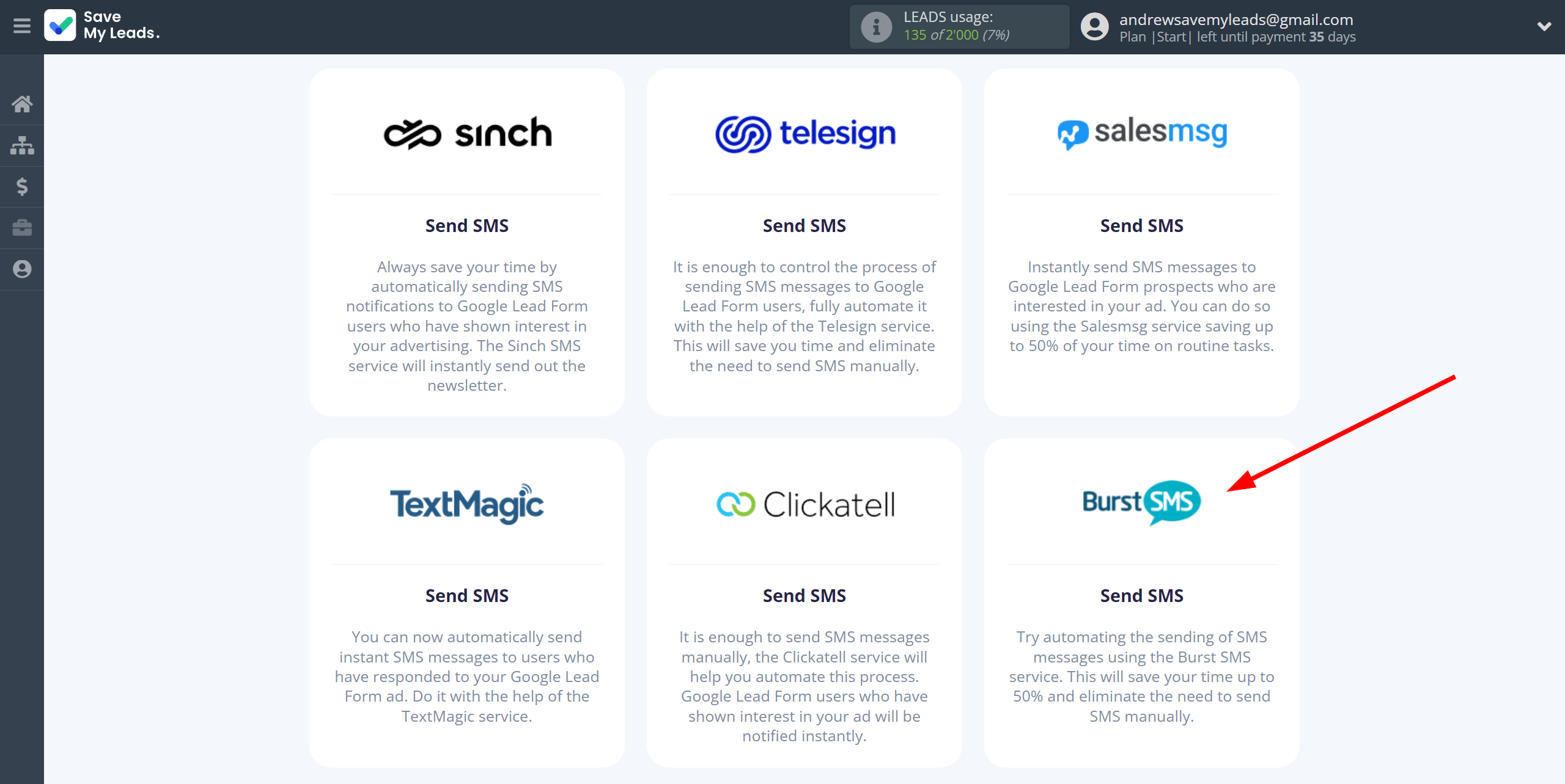 How to Connect Google Lead Form with Burst SMS | Data Destination system selection How to Connect Google Lead Form with Burst SMS | Data Destination system selection