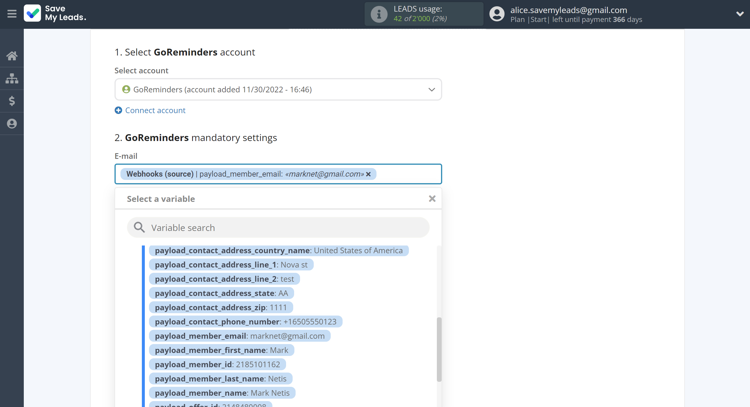 How to Connect Webhooks with GoReminders | Assigning fields How to Connect Webhooks with GoReminders | Assigning fields
